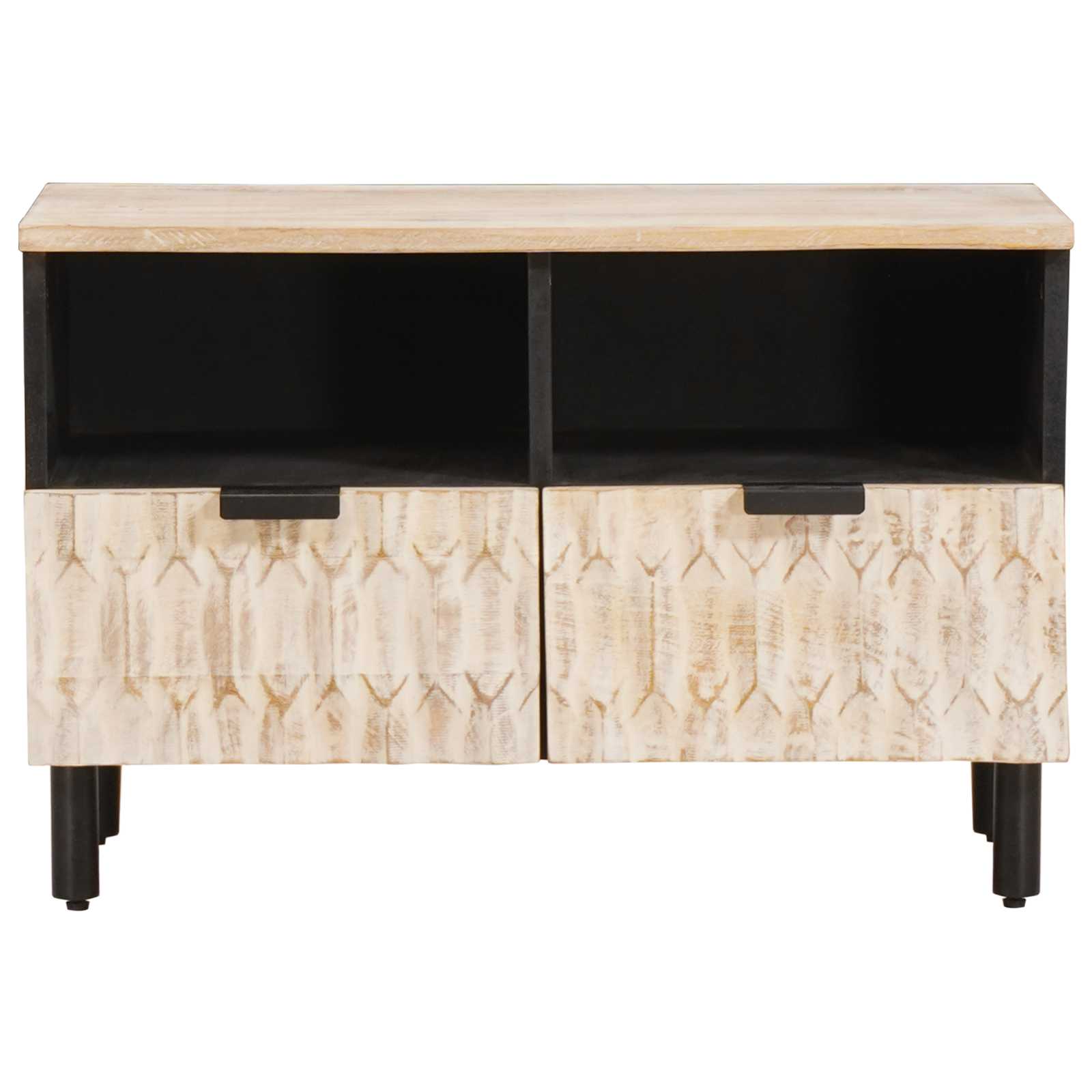 TV-kast Witte Was Afwerking 70 x 33 x 46 cm Massief Mango Hout is nu te koop bij PeponiXL, paradijselijk wonen!