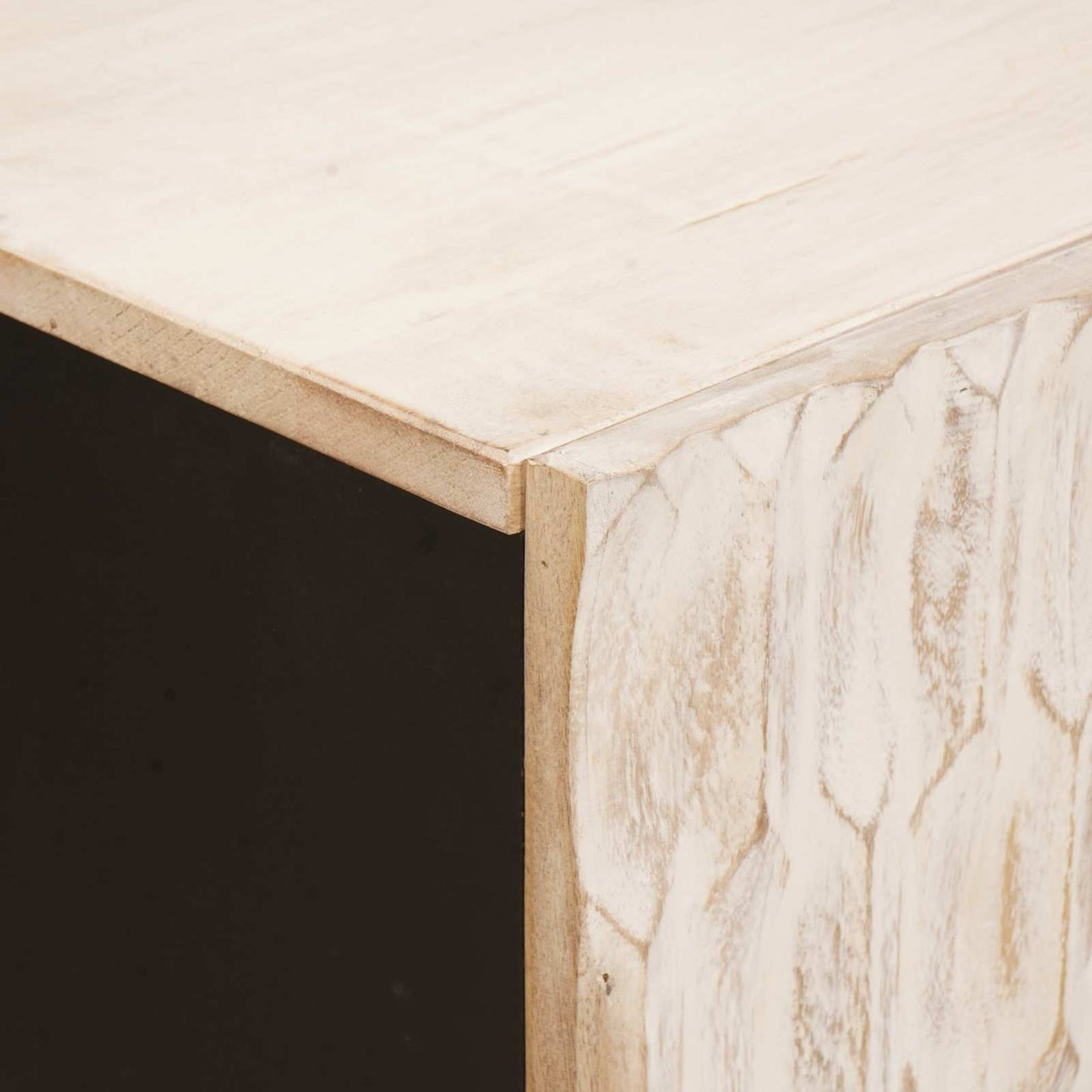 Dressoir Witte Was Afwerking 60 x 33 x 75 cm Massief Mango Hout is nu te koop bij PeponiXL, paradijselijk wonen!