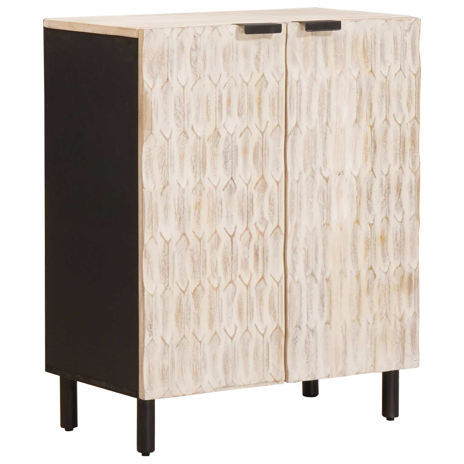 Dressoir Witte Was Afwerking 60 x 33 x 75 cm Massief Mango Hout is nu te koop bij PeponiXL, paradijselijk wonen!