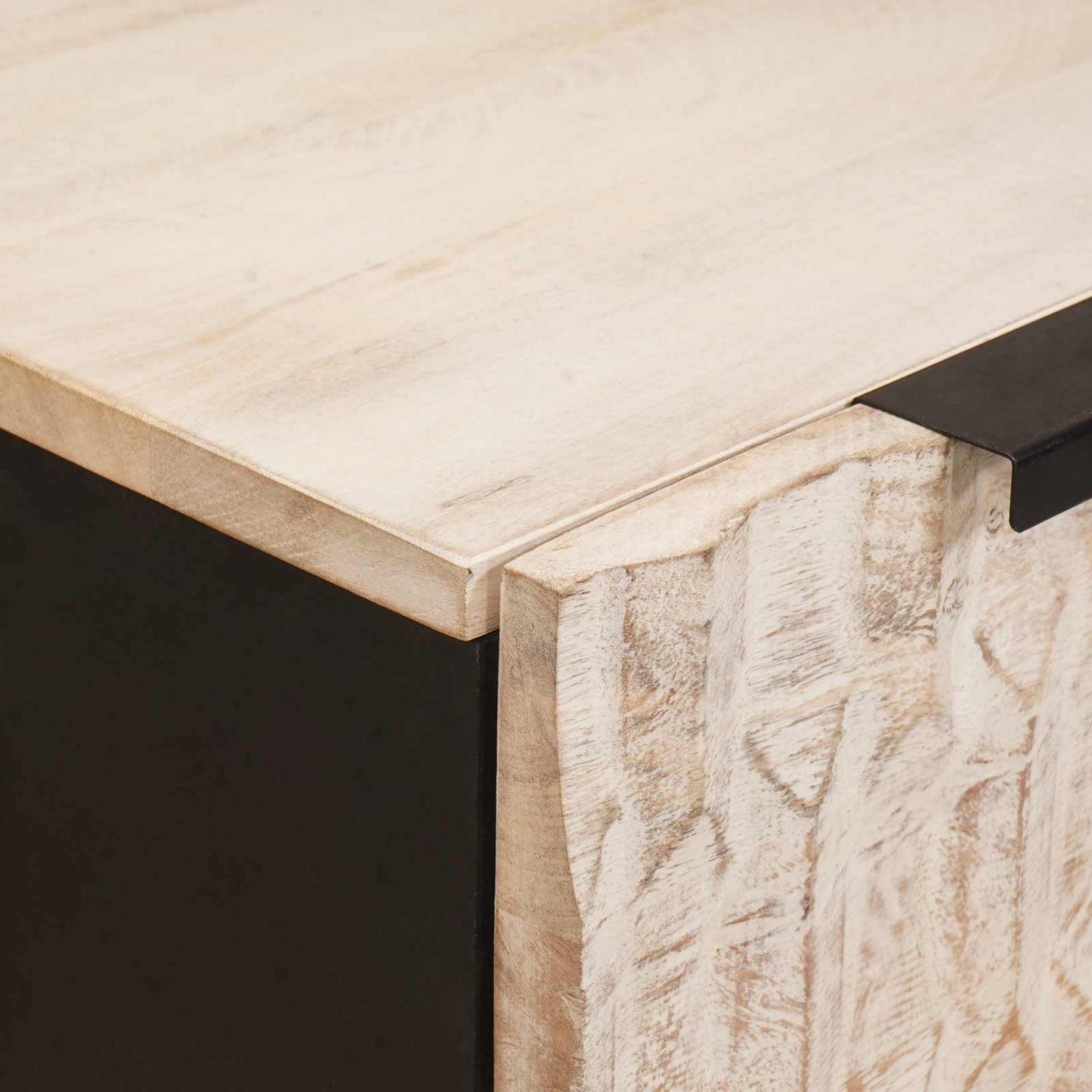 Dressoir Witte Was Afwerking 60 x 33 x 75 cm Massief Mango Hout is nu te koop bij PeponiXL, paradijselijk wonen!