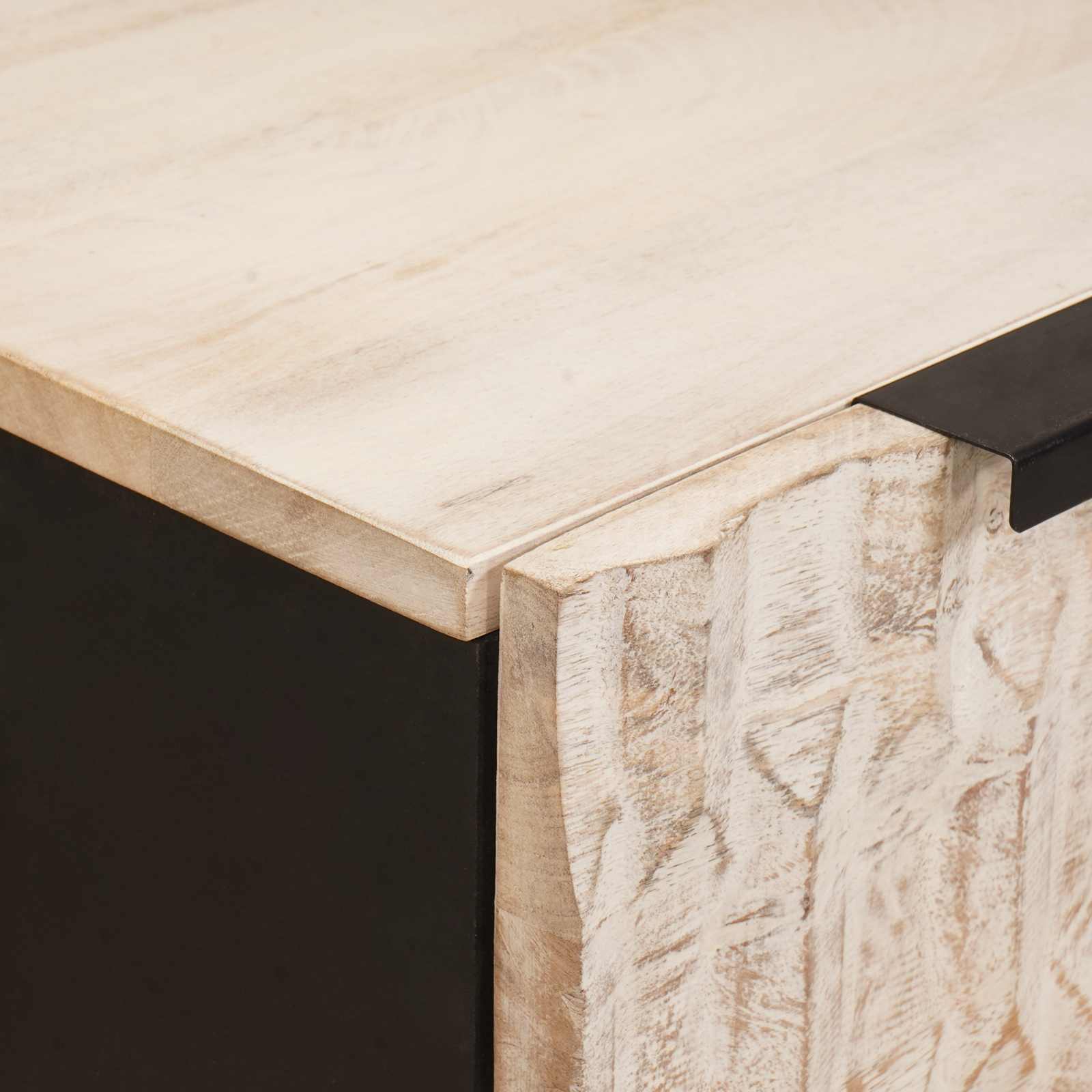 Dressoir Witte Was Afwerking 60 x 33 x 75 cm Massief Mango Hout is nu te koop bij PeponiXL, paradijselijk wonen!
