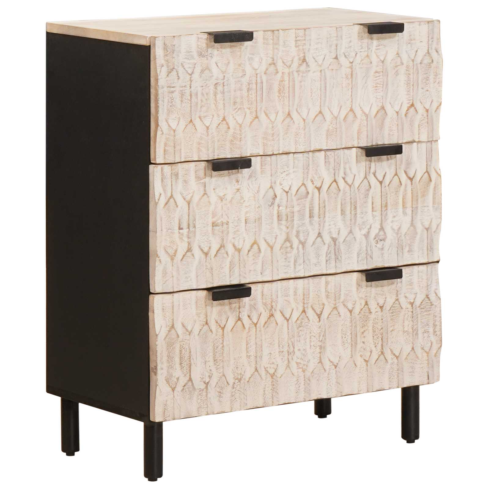 Dressoir Witte Was Afwerking 60 x 33 x 75 cm Massief Mango Hout is nu te koop bij PeponiXL, paradijselijk wonen!