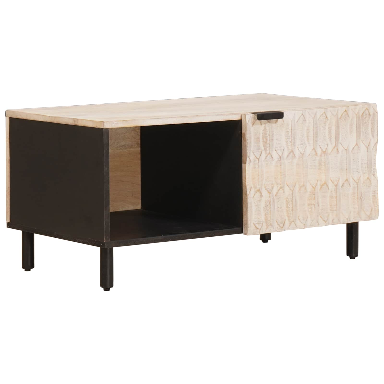 Salontafel Wit 80 x 50 x 40 cm Massief Mango Hout is nu te koop bij PeponiXL, paradijselijk wonen!