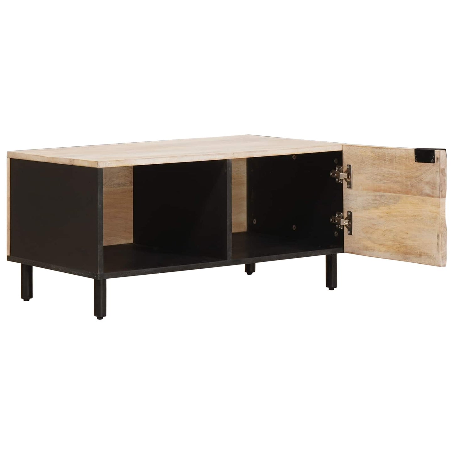 Salontafel Wit 80 x 50 x 40 cm Massief Mango Hout is nu te koop bij PeponiXL, paradijselijk wonen!