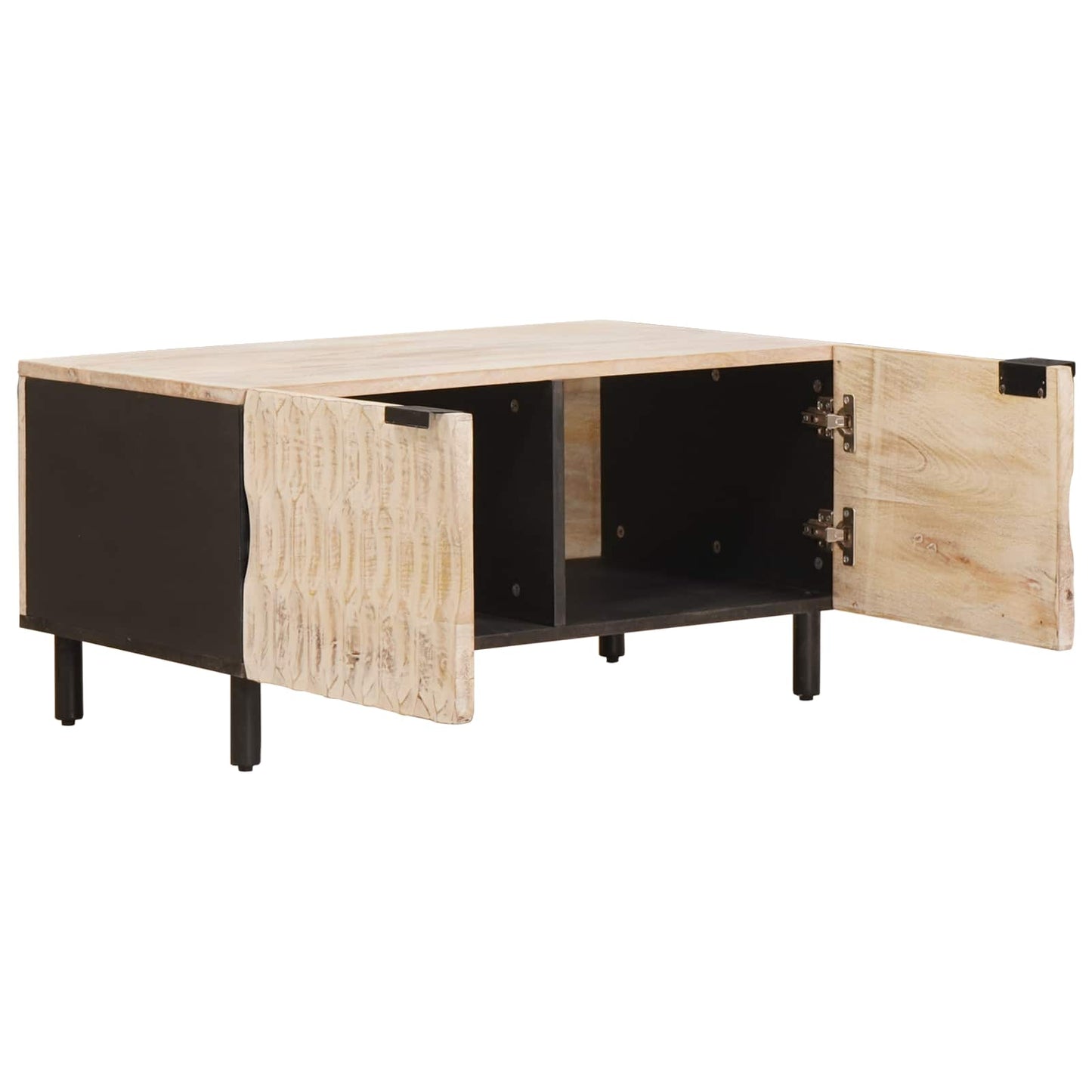 Salontafel Wit 80 x 50 x 40 cm Massief Mango Hout is nu te koop bij PeponiXL, paradijselijk wonen!