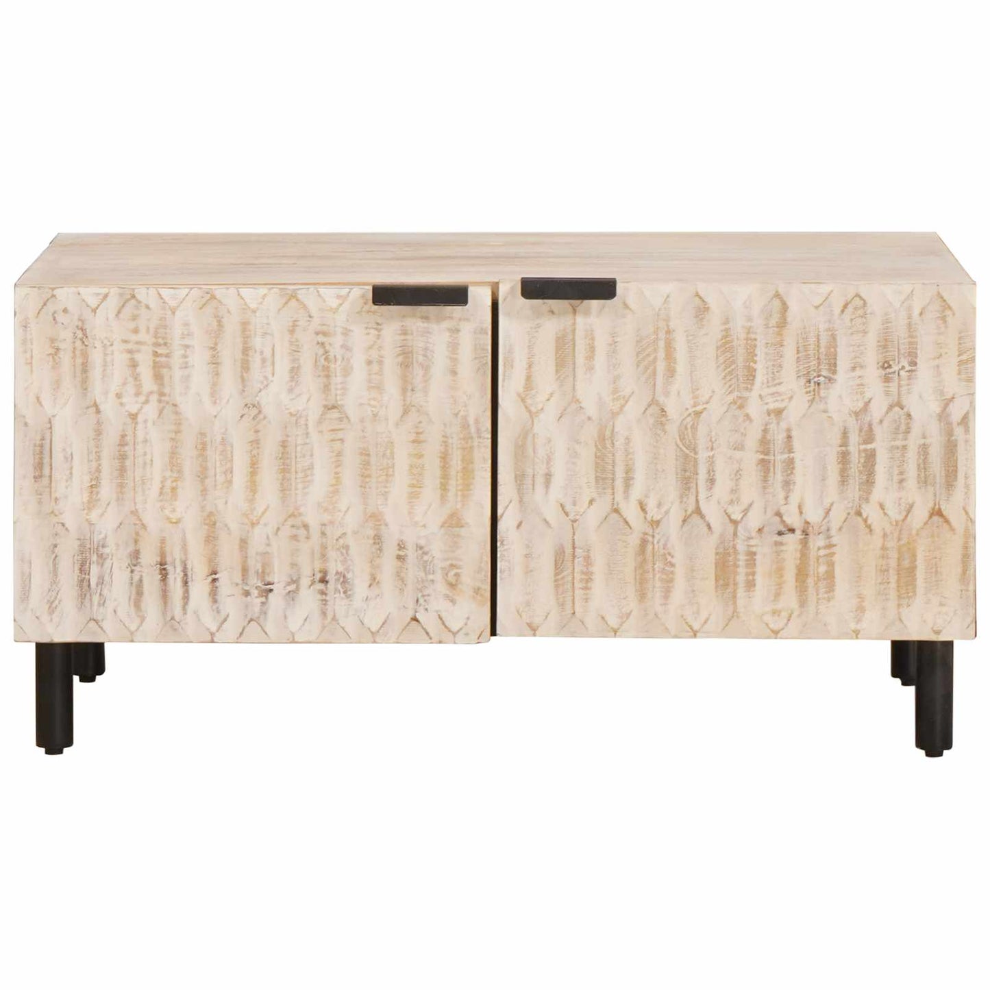 Salontafel Wit 80 x 50 x 40 cm Massief Mango Hout is nu te koop bij PeponiXL, paradijselijk wonen!