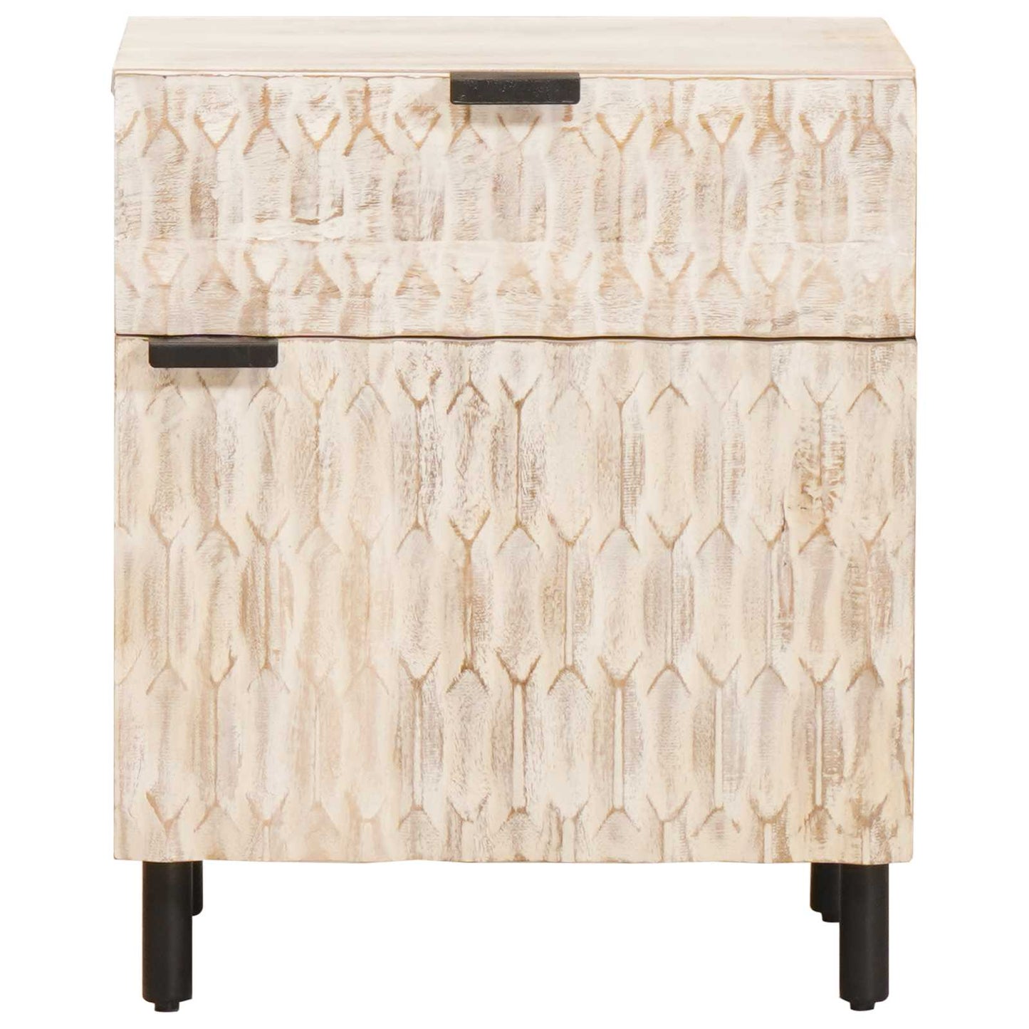 Nachtkastje met lade Wit 50 x 33 x 60 cm Massief Mango Hout is nu te koop bij PeponiXL, paradijselijk wonen!