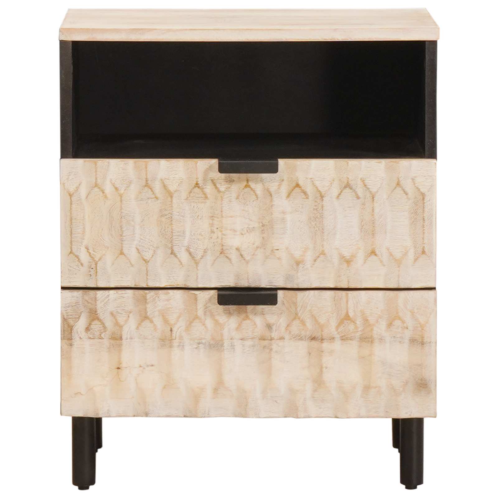 Nachtkastje met lade Wit 50 x 33 x 60 cm Massief Mango Hout is nu te koop bij PeponiXL, paradijselijk wonen!