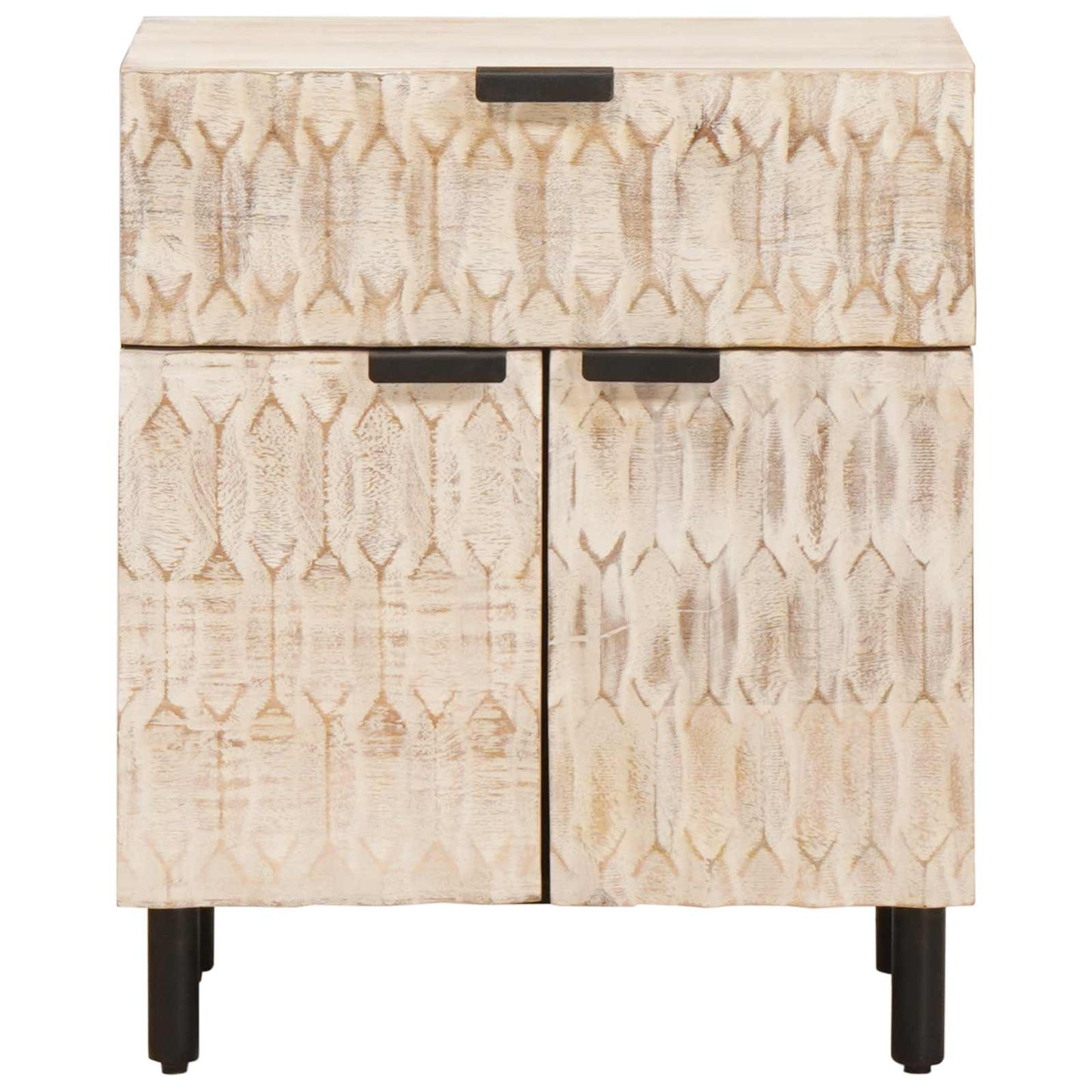 Nachtkastje met lade Wit 50 x 33 x 60 cm Massief Mango Hout is nu te koop bij PeponiXL, paradijselijk wonen!
