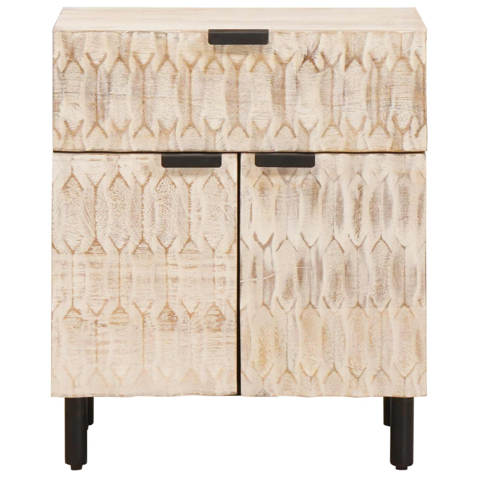 Nachtkastje met lade Wit 50 x 33 x 60 cm Massief Mango Hout is nu te koop bij PeponiXL, paradijselijk wonen!