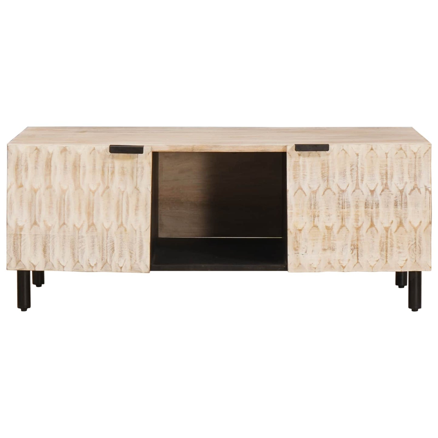 Salontafel Wit 100 x 54 x 40 cm Massief Mango Hout is nu te koop bij PeponiXL, paradijselijk wonen!