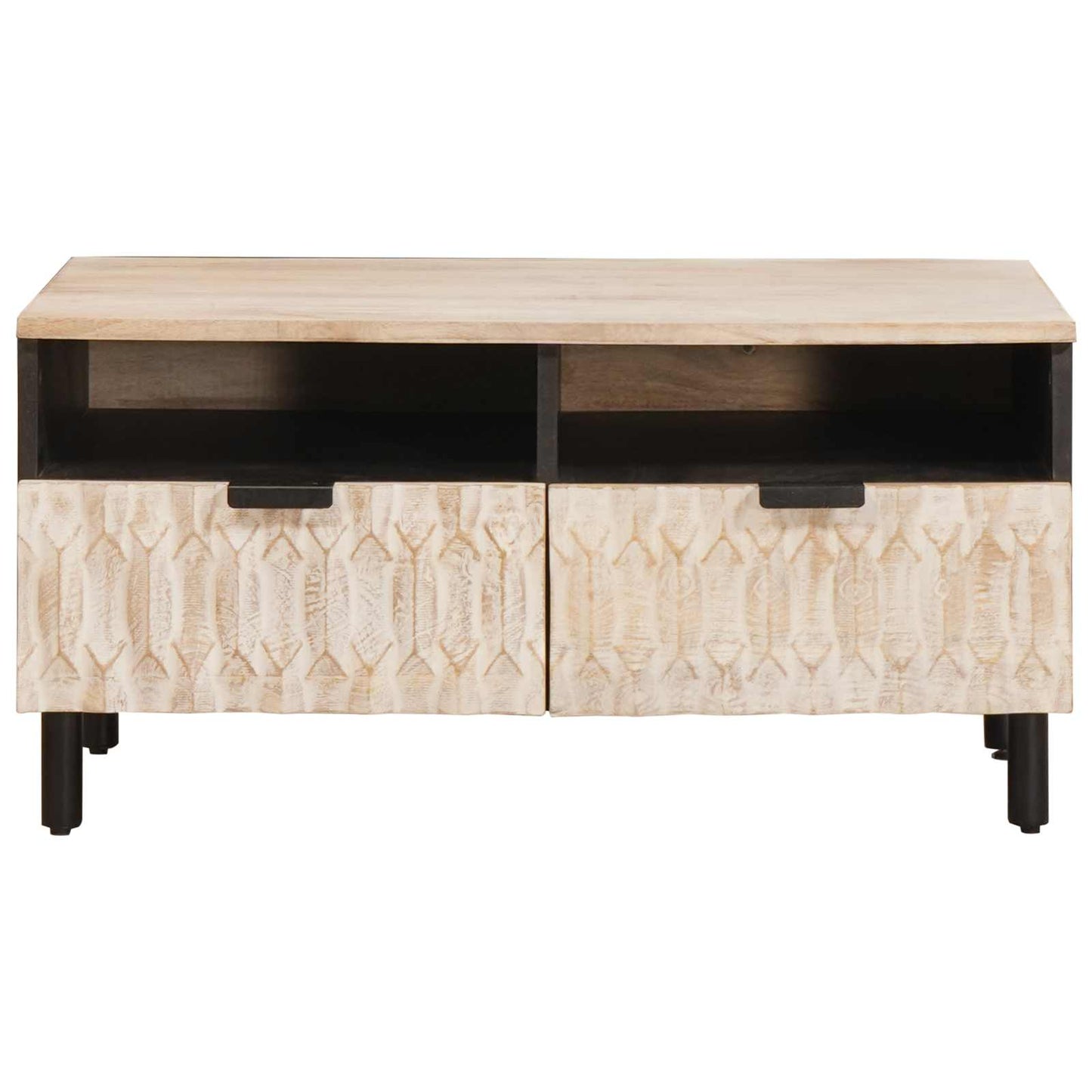 Salontafel met lade Wit 80 x 54 x 40 cm Massief Mango Hout is nu te koop bij PeponiXL, paradijselijk wonen!