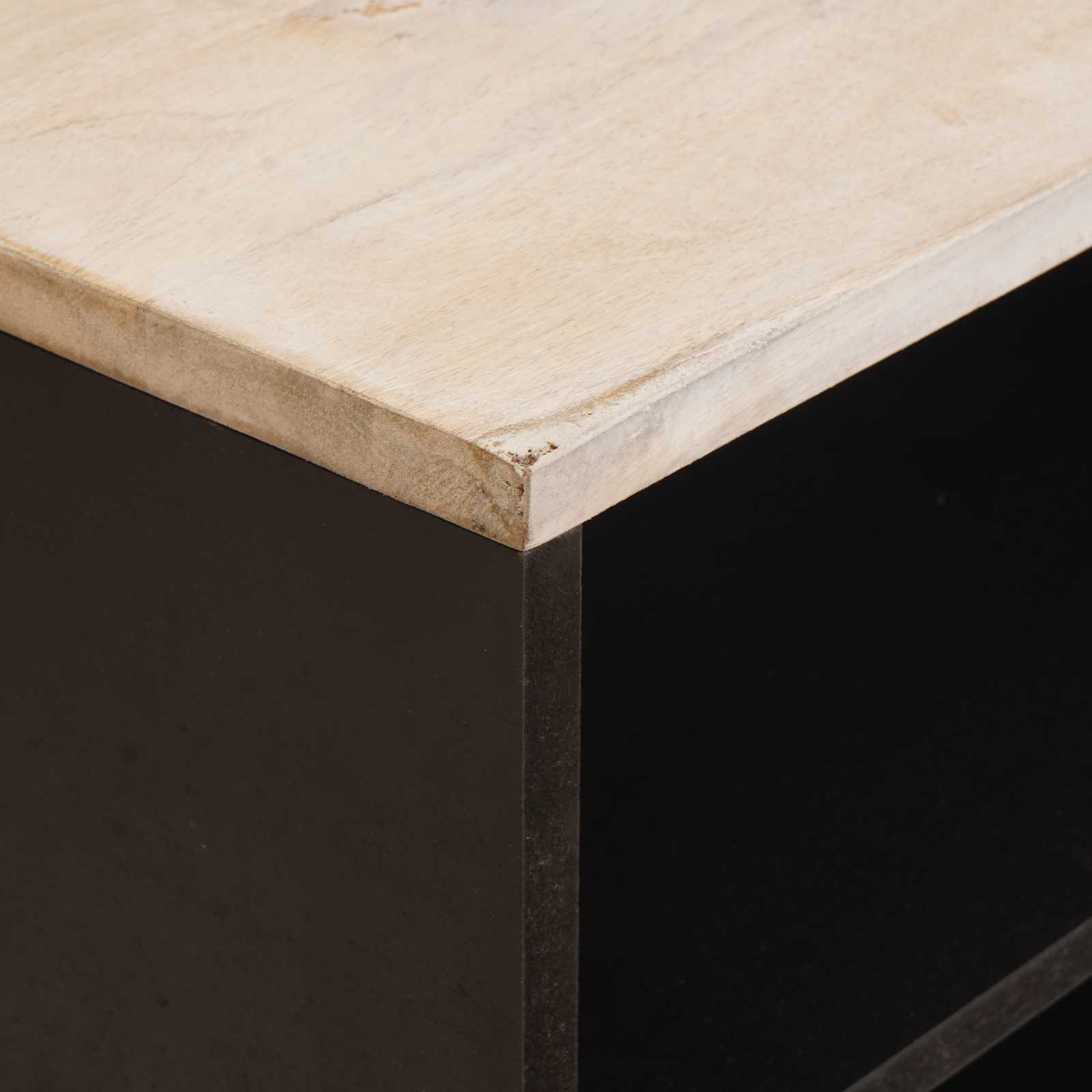 TV-kast Witte Was Afwerking 80 x 33 x 46 cm Massief Mango Hout is nu te koop bij PeponiXL, paradijselijk wonen!