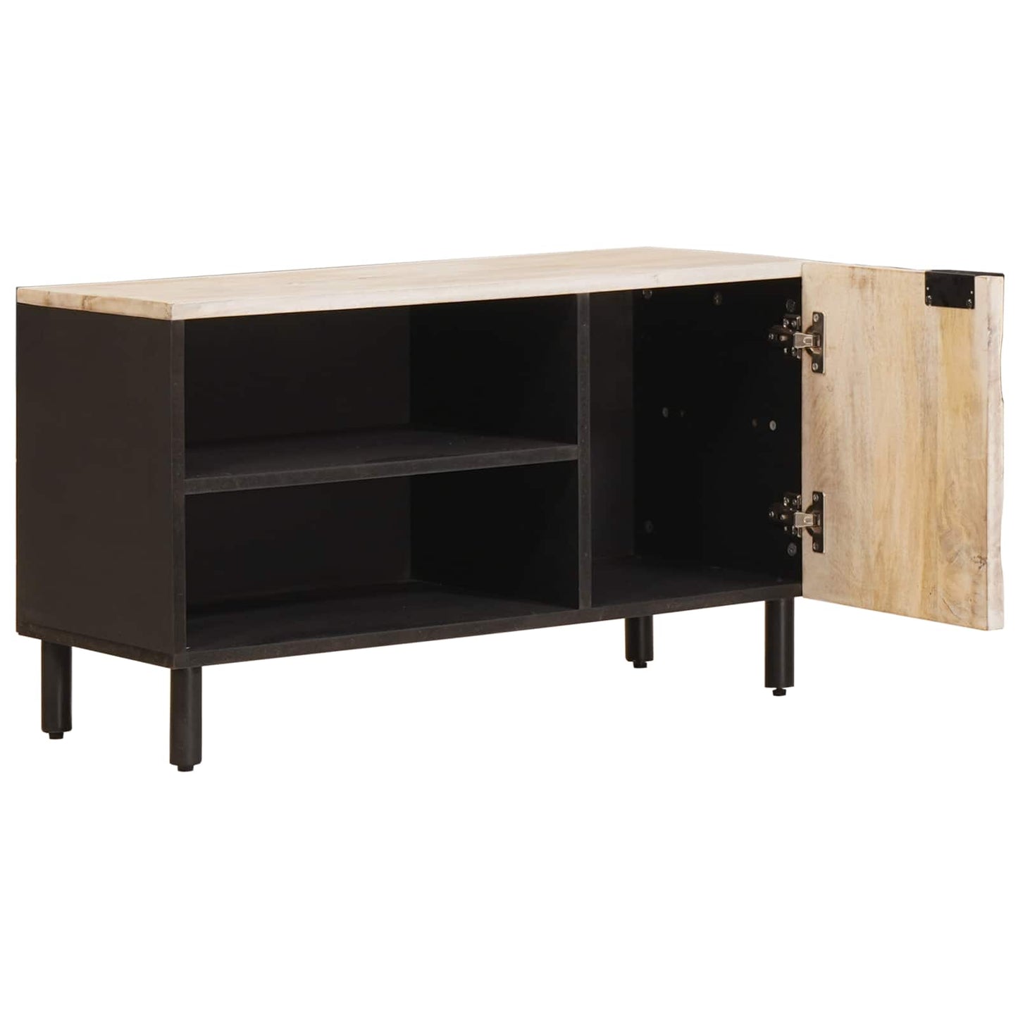 TV-kast Witte Was Afwerking 80 x 33 x 46 cm Massief Mango Hout is nu te koop bij PeponiXL, paradijselijk wonen!