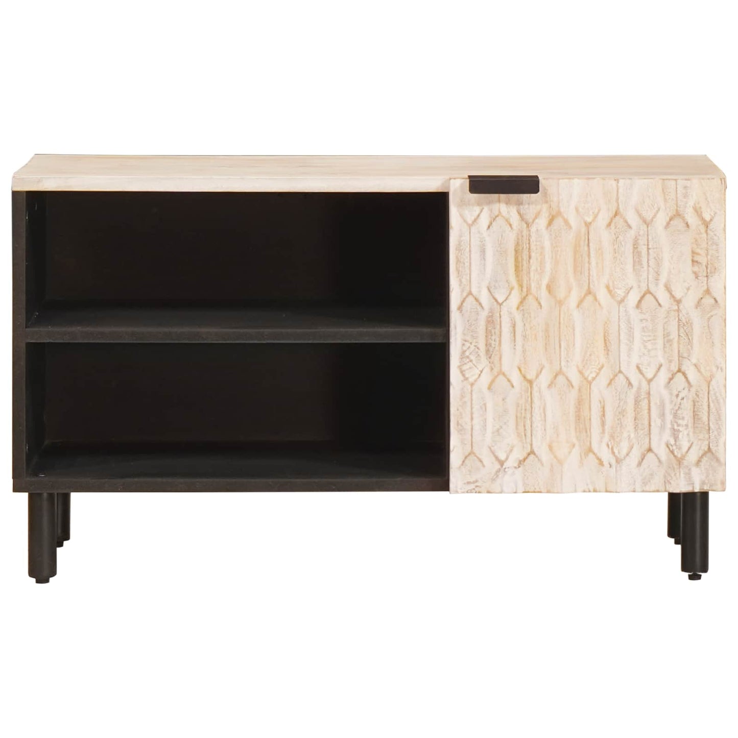 TV-kast Witte Was Afwerking 80 x 33 x 46 cm Massief Mango Hout is nu te koop bij PeponiXL, paradijselijk wonen!