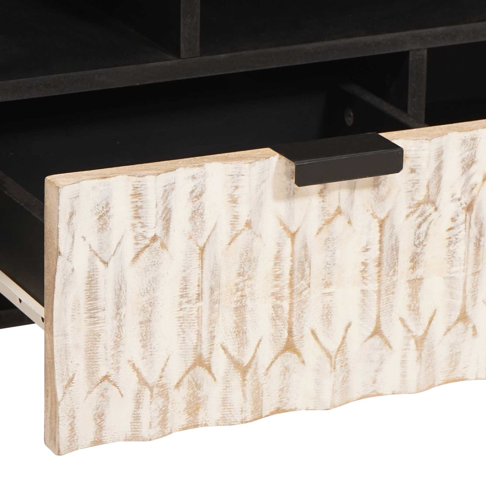 TV-kast Witte Was Afwerking 100 x 33 x 46 cm Massief Mango Hout is nu te koop bij PeponiXL, paradijselijk wonen!