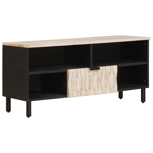 TV-kast Witte Was Afwerking 100 x 33 x 46 cm Massief Mango Hout is nu te koop bij PeponiXL, paradijselijk wonen!