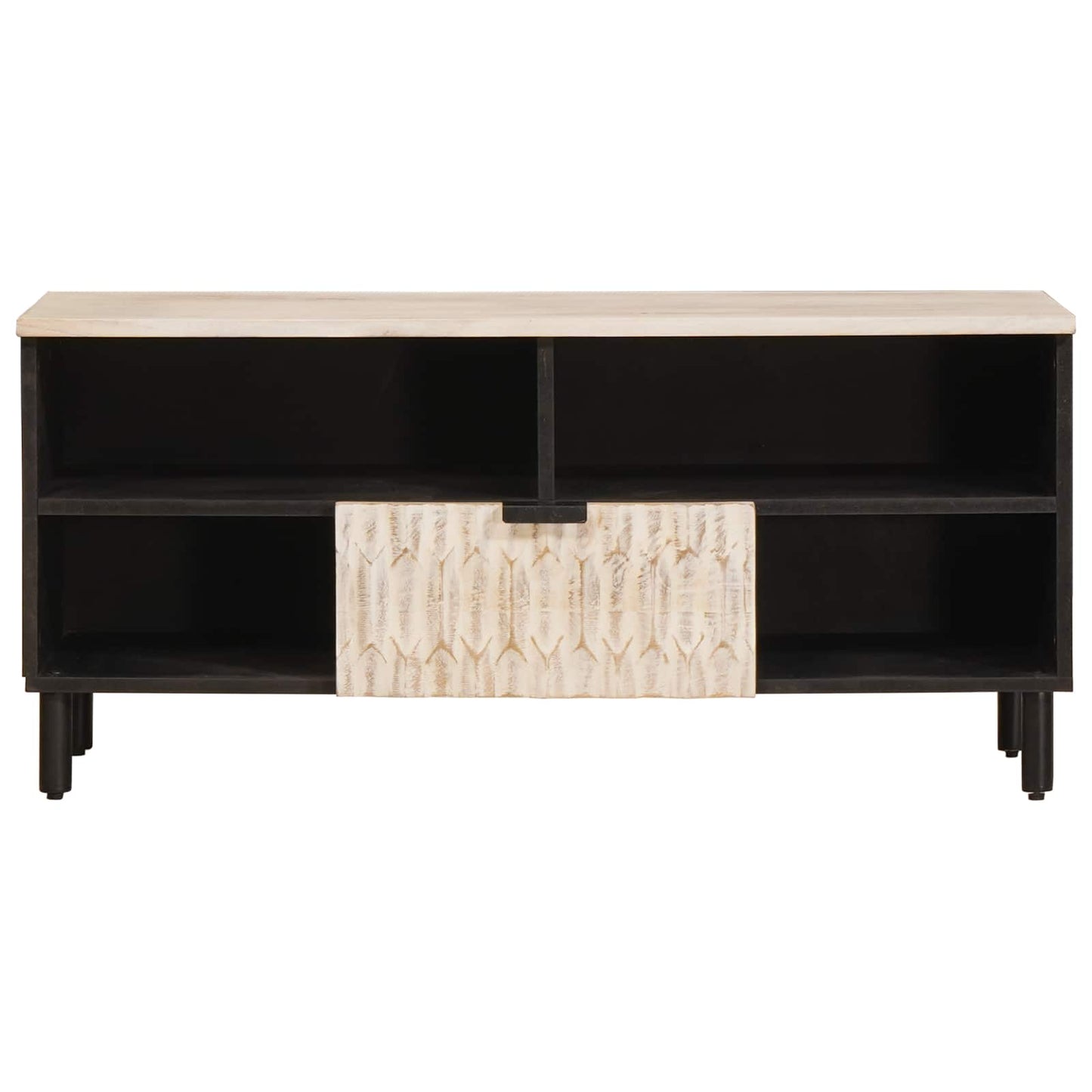 TV-kast Witte Was Afwerking 100 x 33 x 46 cm Massief Mango Hout is nu te koop bij PeponiXL, paradijselijk wonen!