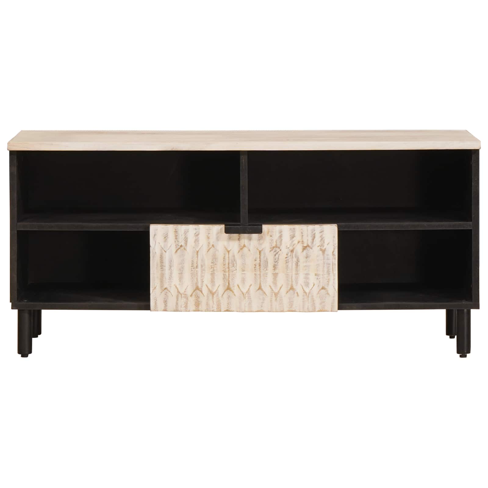 TV-kast Witte Was Afwerking 100 x 33 x 46 cm Massief Mango Hout is nu te koop bij PeponiXL, paradijselijk wonen!