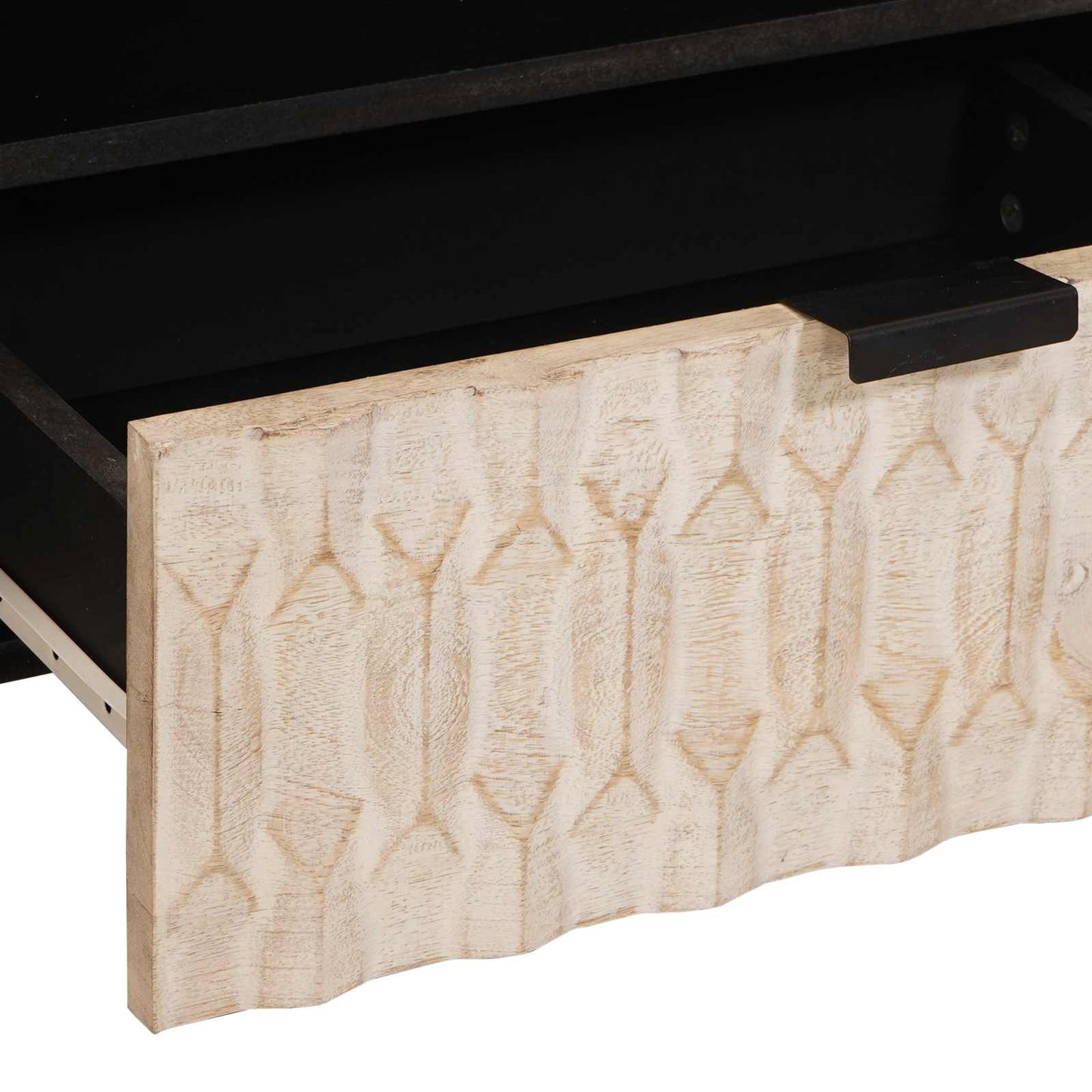 TV-kast Witte Was Afwerking 80 x 33 x 46 cm Massief Mango Hout is nu te koop bij PeponiXL, paradijselijk wonen!