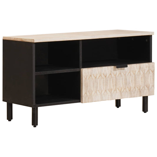 TV-kast Witte Was Afwerking 80 x 33 x 46 cm Massief Mango Hout is nu te koop bij PeponiXL, paradijselijk wonen!