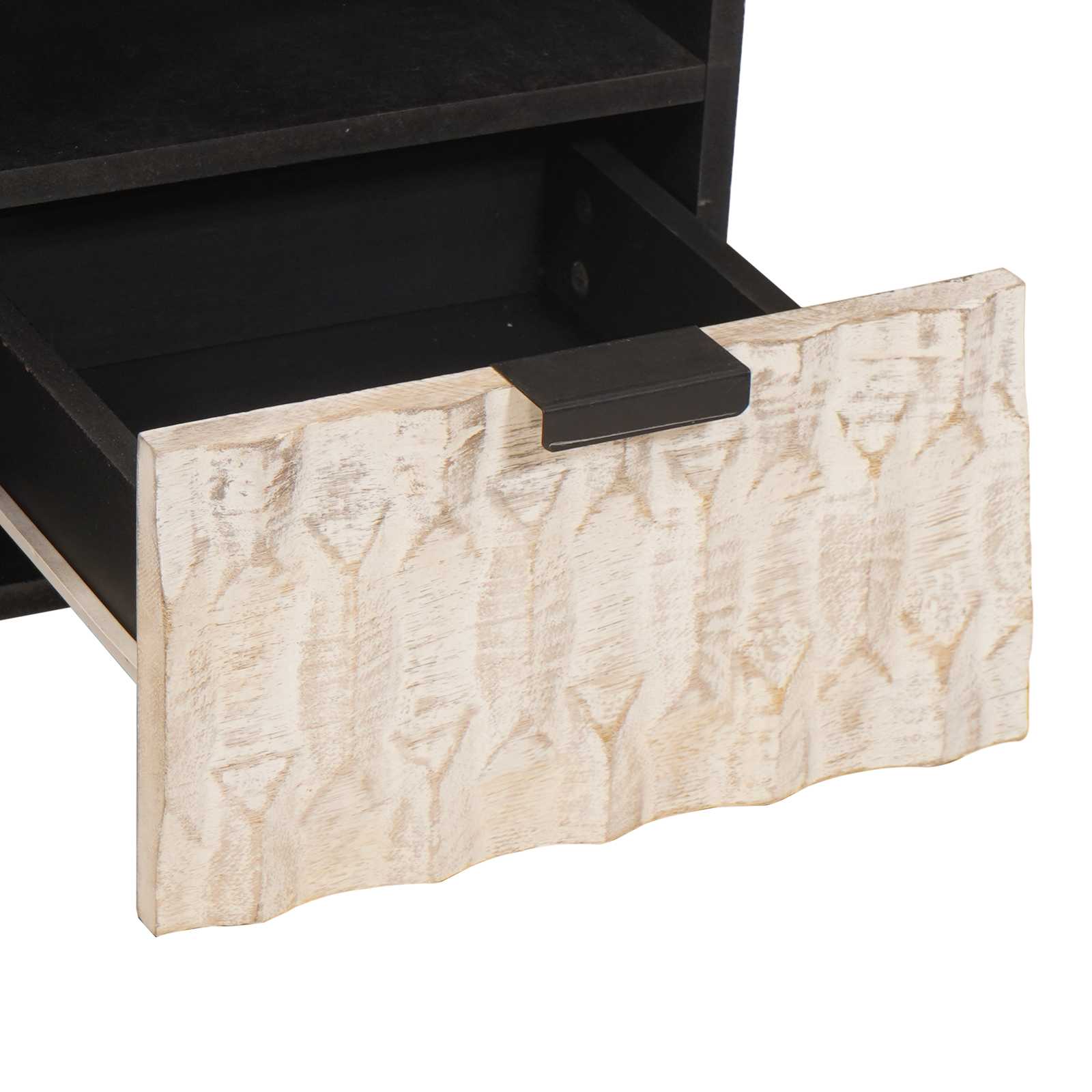 TV-kast Witte Was Afwerking 100 x 33 x 46 cm Massief Mango Hout is nu te koop bij PeponiXL, paradijselijk wonen!