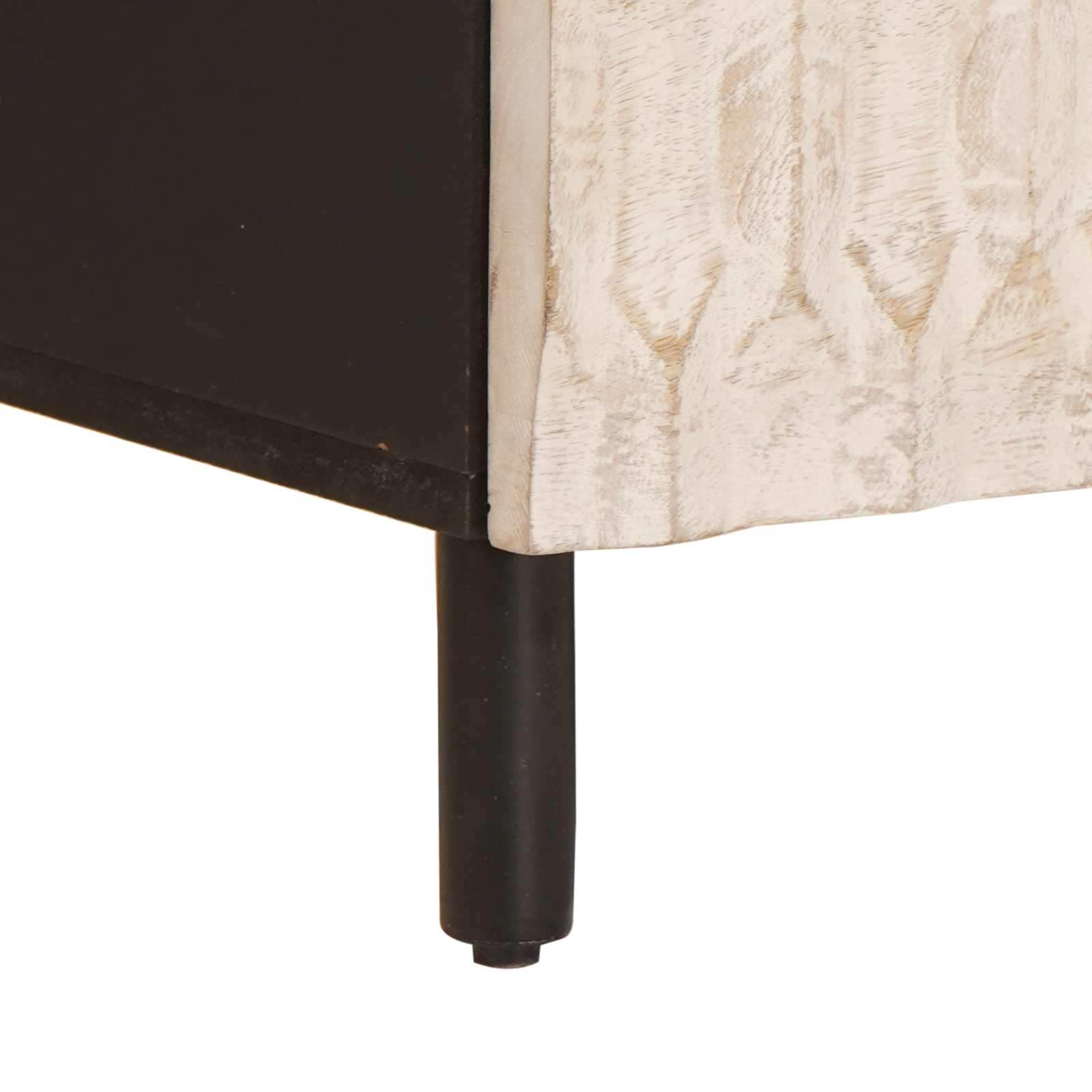 TV-kast Witte Was Afwerking 100 x 33 x 46 cm Massief Mango Hout is nu te koop bij PeponiXL, paradijselijk wonen!