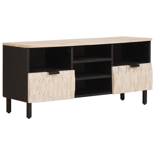 TV-kast Witte Was Afwerking 100 x 33 x 46 cm Massief Mango Hout is nu te koop bij PeponiXL, paradijselijk wonen!