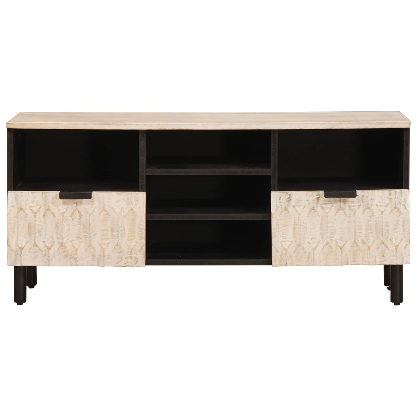 TV-kast Witte Was Afwerking 100 x 33 x 46 cm Massief Mango Hout is nu te koop bij PeponiXL, paradijselijk wonen!