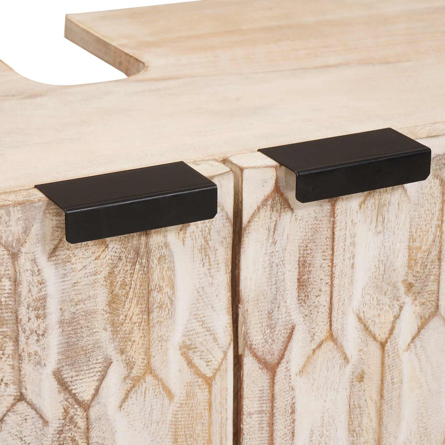 Badkamer wastafelkast Wit 62 x 33 x 58 cm Massief Mango Hout is nu te koop bij PeponiXL, paradijselijk wonen!