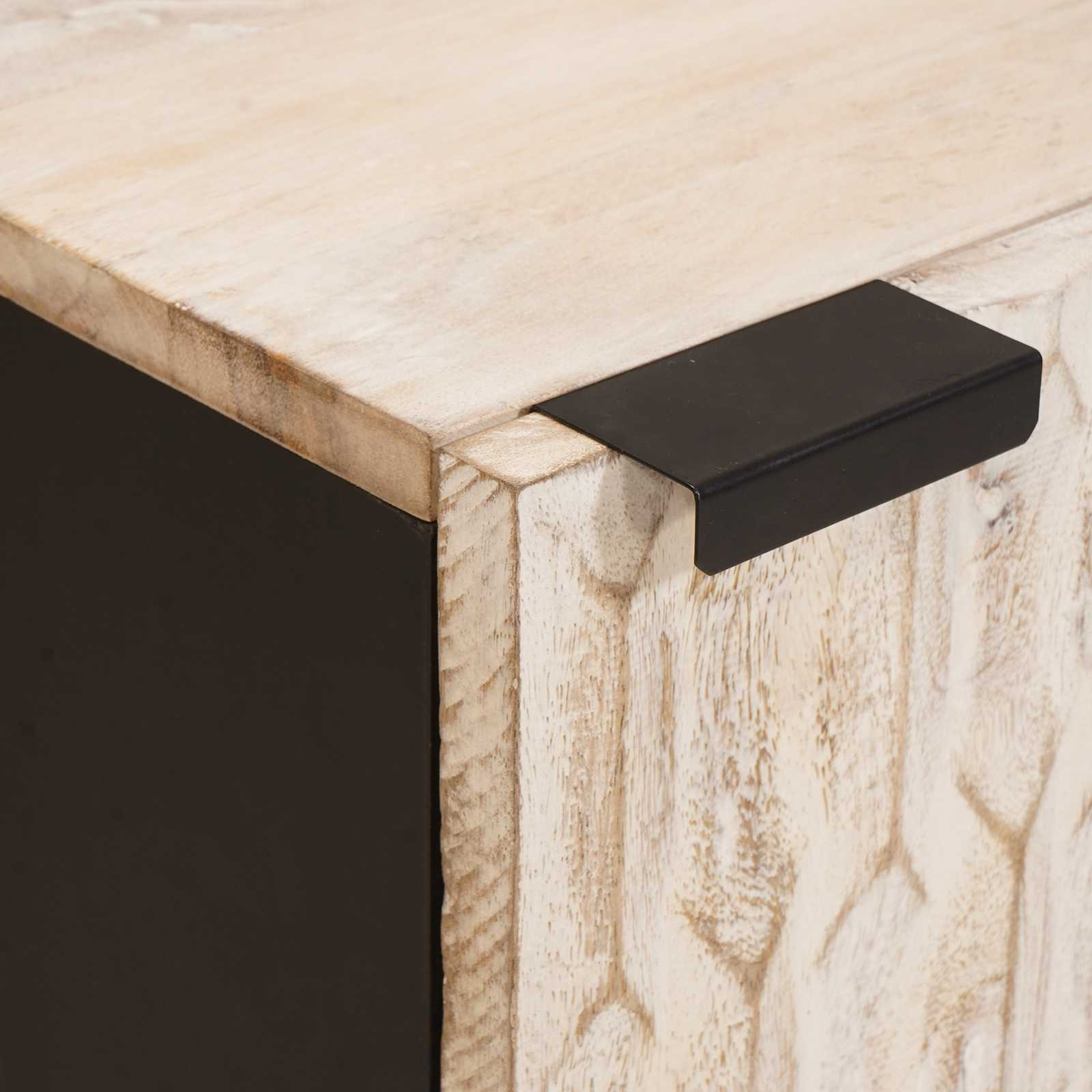 Badkamer Hangkast Wit 38 x 33 x 48 cm Massief Mango Hout is nu te koop bij PeponiXL, paradijselijk wonen!