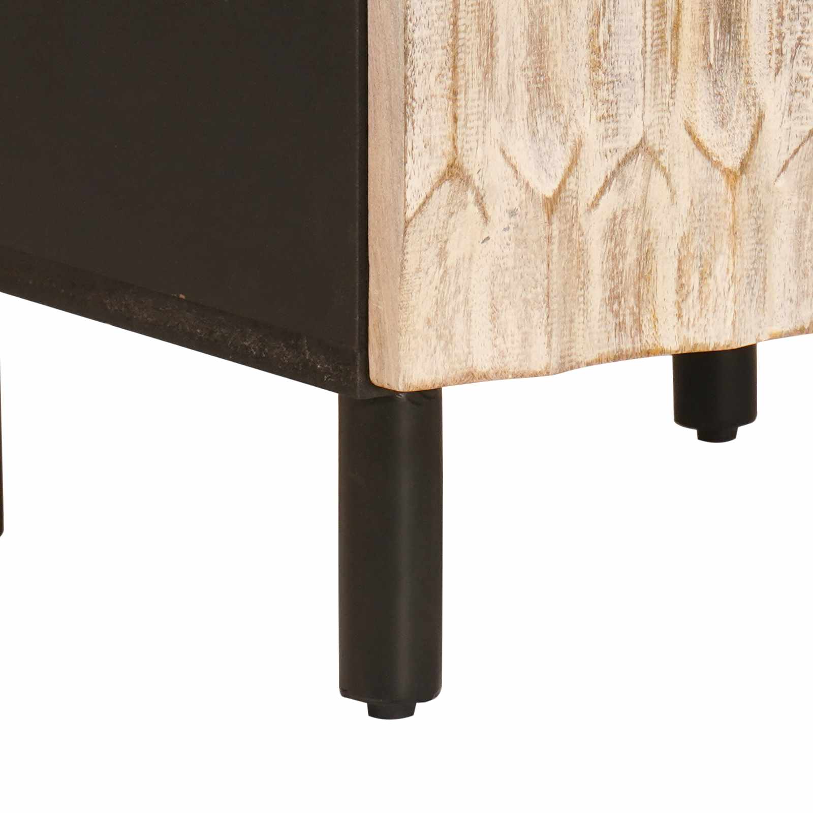 Badkamerkast Zwart en Wit 38 x 33 x 160 cm Massief Mango Hout is nu te koop bij PeponiXL, paradijselijk wonen!