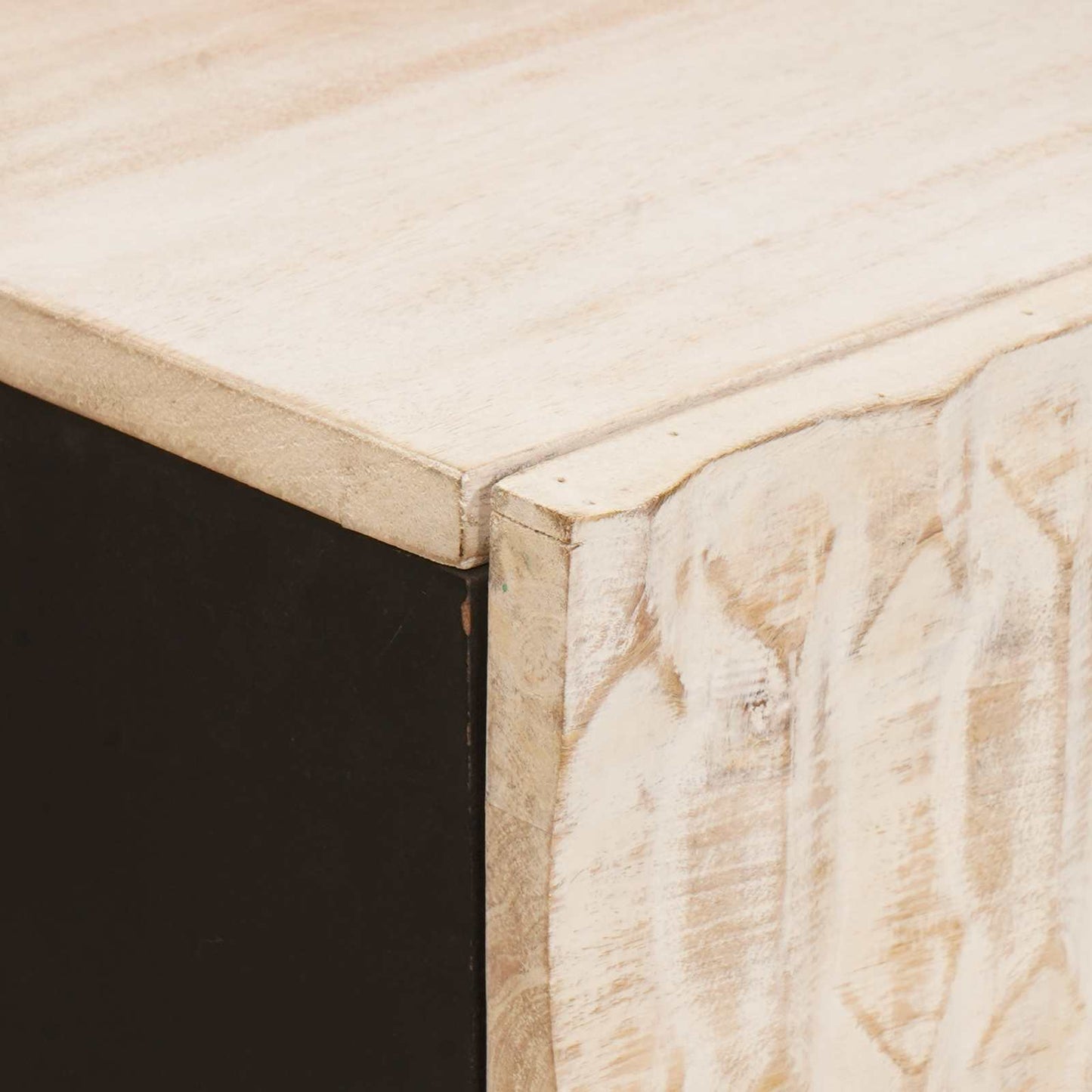 Dressoir Witte Was Afwerking 80 x 33 x 75 cm Massief Mango Hout is nu te koop bij PeponiXL, paradijselijk wonen!