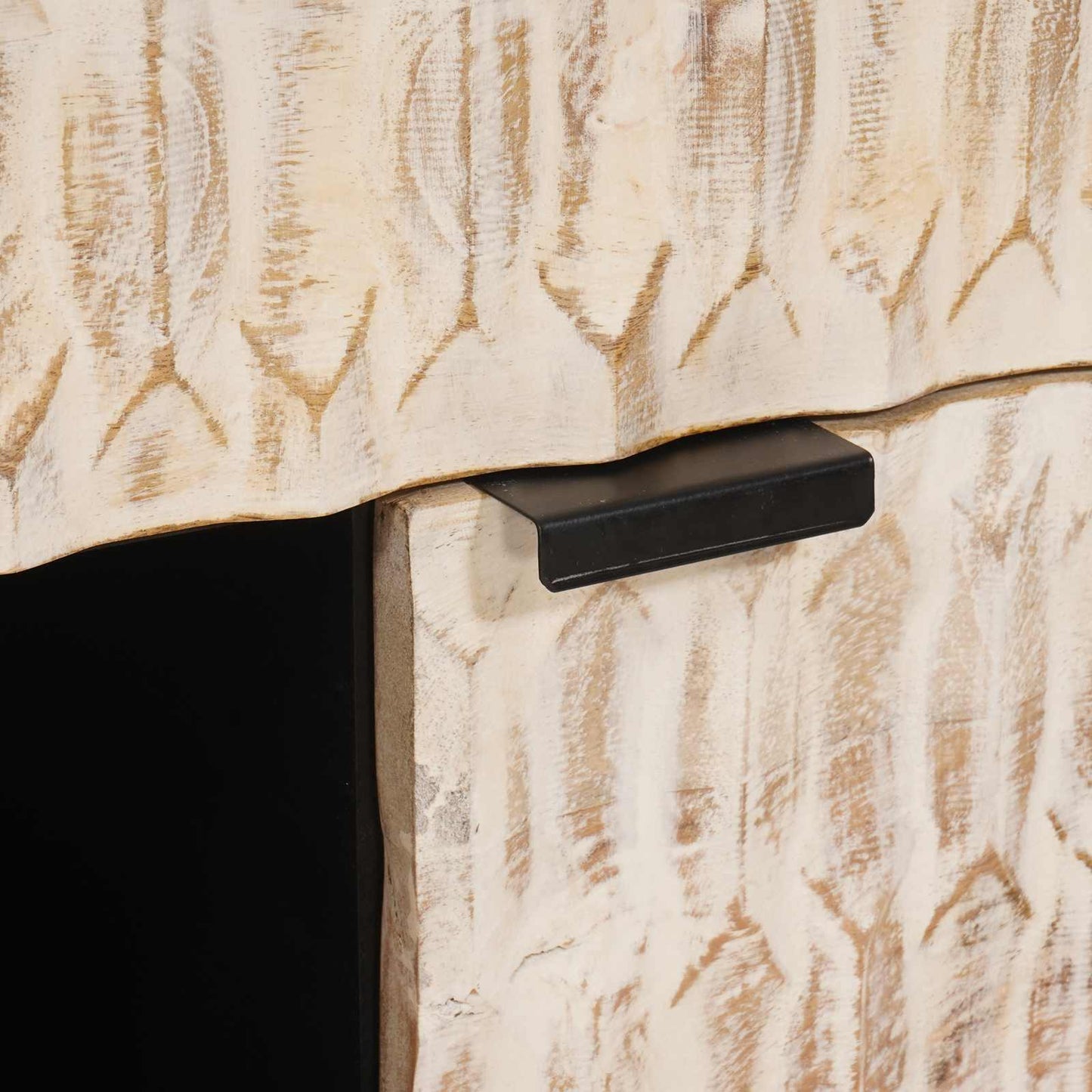 Dressoir Witte Was Afwerking 80 x 33 x 75 cm Massief Mango Hout is nu te koop bij PeponiXL, paradijselijk wonen!