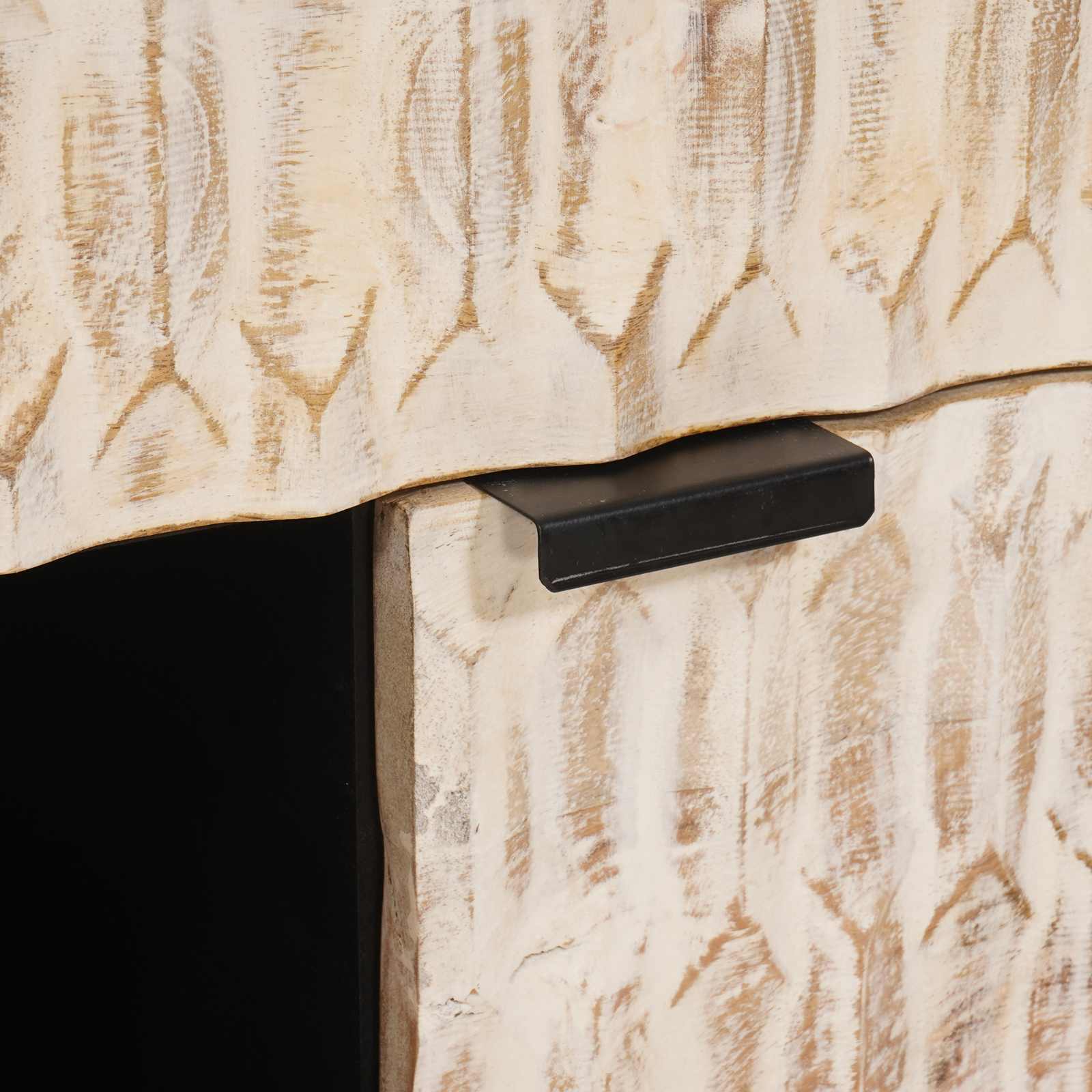 Dressoir Witte Was Afwerking 80 x 33 x 75 cm Massief Mango Hout is nu te koop bij PeponiXL, paradijselijk wonen!