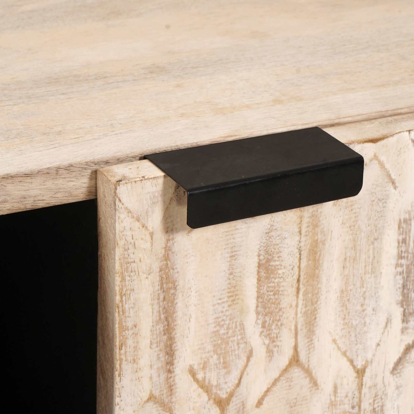 Dressoir Witte Was Afwerking 90 x 33 x 75 cm Massief Mango Hout is nu te koop bij PeponiXL, paradijselijk wonen!