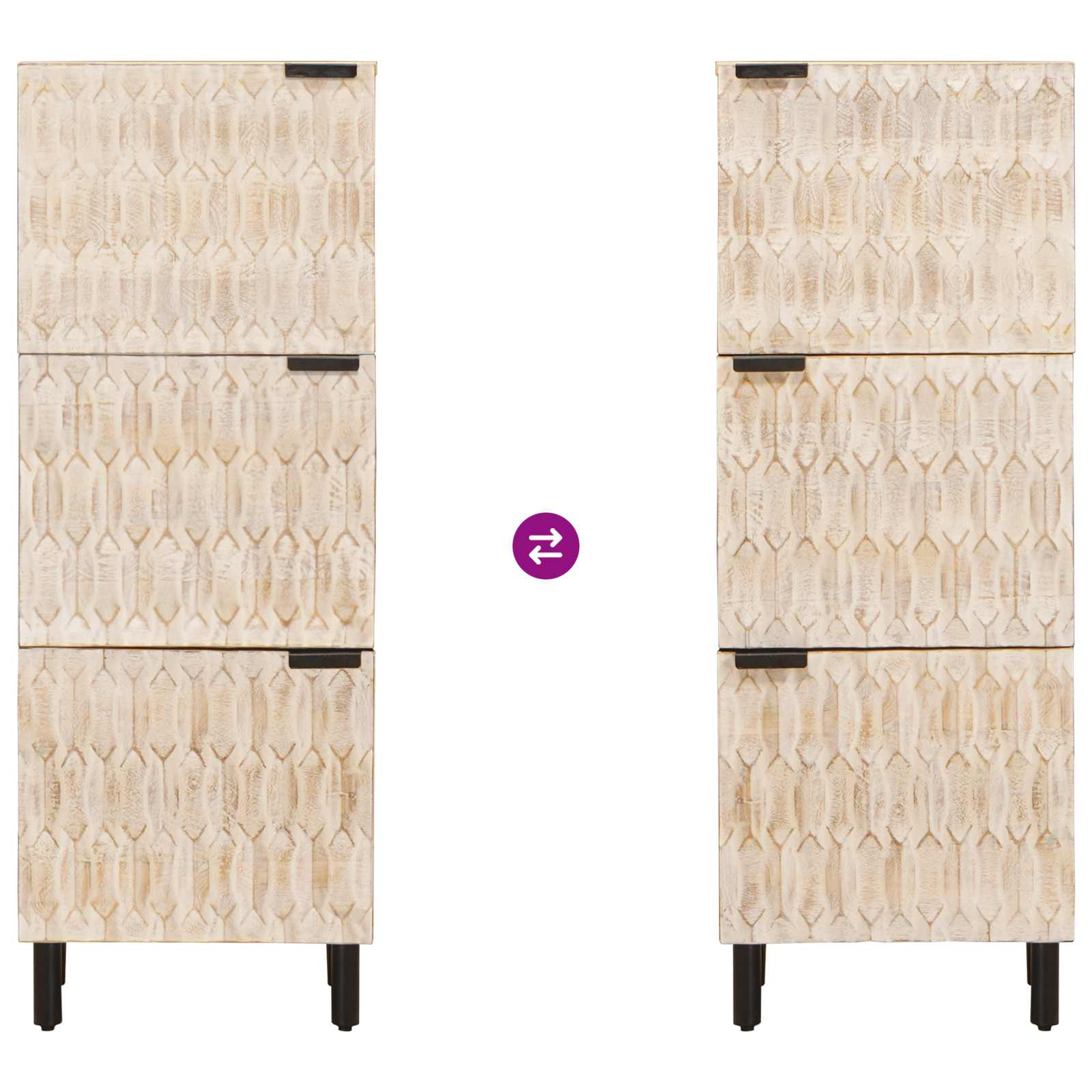 Hoge kast met opslag Witte Was Afwerking 40 x 33 x 110 cm is nu te koop bij PeponiXL, paradijselijk wonen!