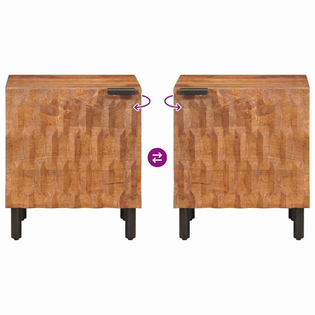 Nachtkastje Bruin 40 x 33 x 46 cm Massief Mango Hout is nu te koop bij PeponiXL, paradijselijk wonen!