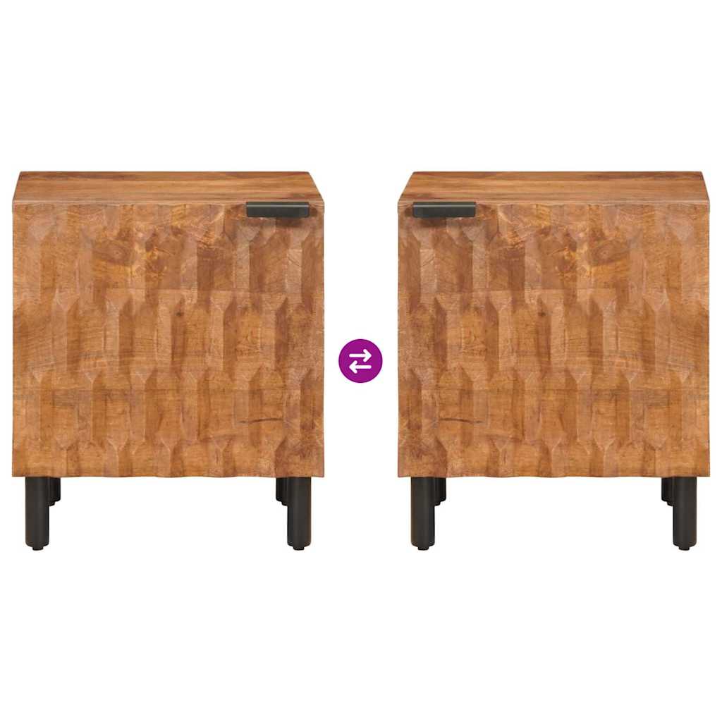 Nachtkastje 2 pcs Bruin 40 x 33 x 46 cm Massief Mango Hout is nu te koop bij PeponiXL, paradijselijk wonen!