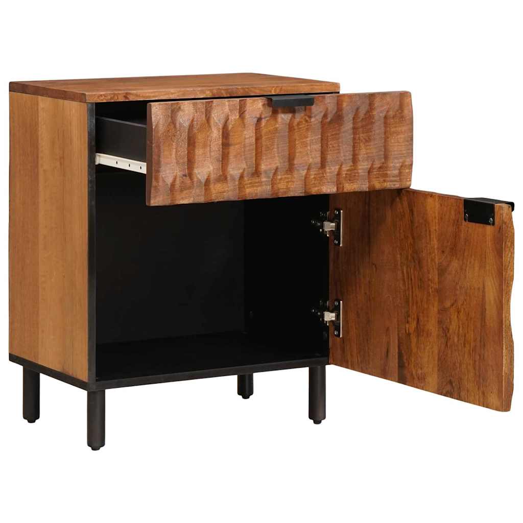 Nachtkastje met lade Bruin 50 x 33 x 60 cm Massief Mango Hout is nu te koop bij PeponiXL, paradijselijk wonen!