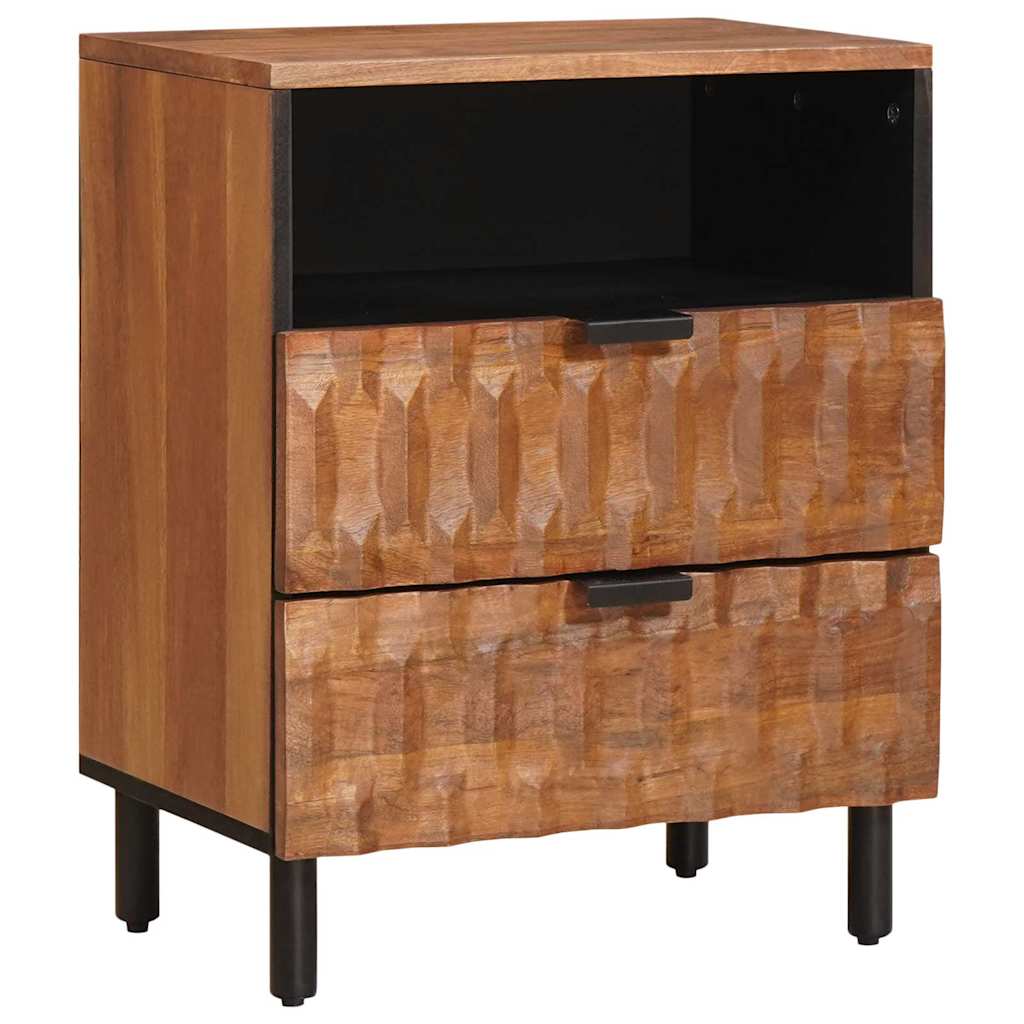 Nachtkastje met lade Bruin 50 x 33 x 62 cm Massief Mango Hout is nu te koop bij PeponiXL, paradijselijk wonen!