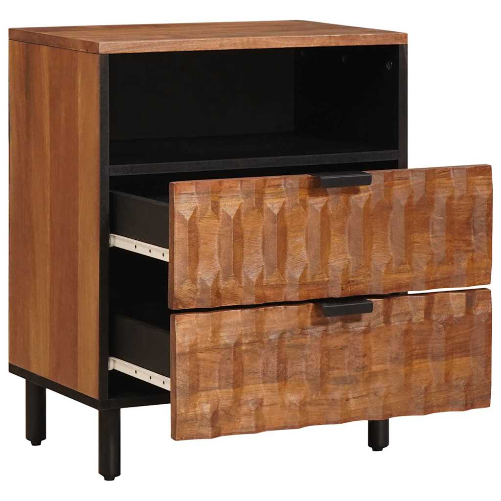 Nachtkastje met lade Bruin 50 x 33 x 62 cm Massief Mango Hout is nu te koop bij PeponiXL, paradijselijk wonen!
