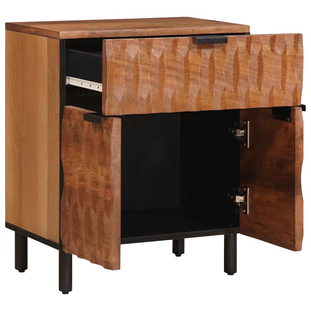 Nachtkastje met lade Bruin 50 x 33 x 60 cm Massief Mango Hout is nu te koop bij PeponiXL, paradijselijk wonen!