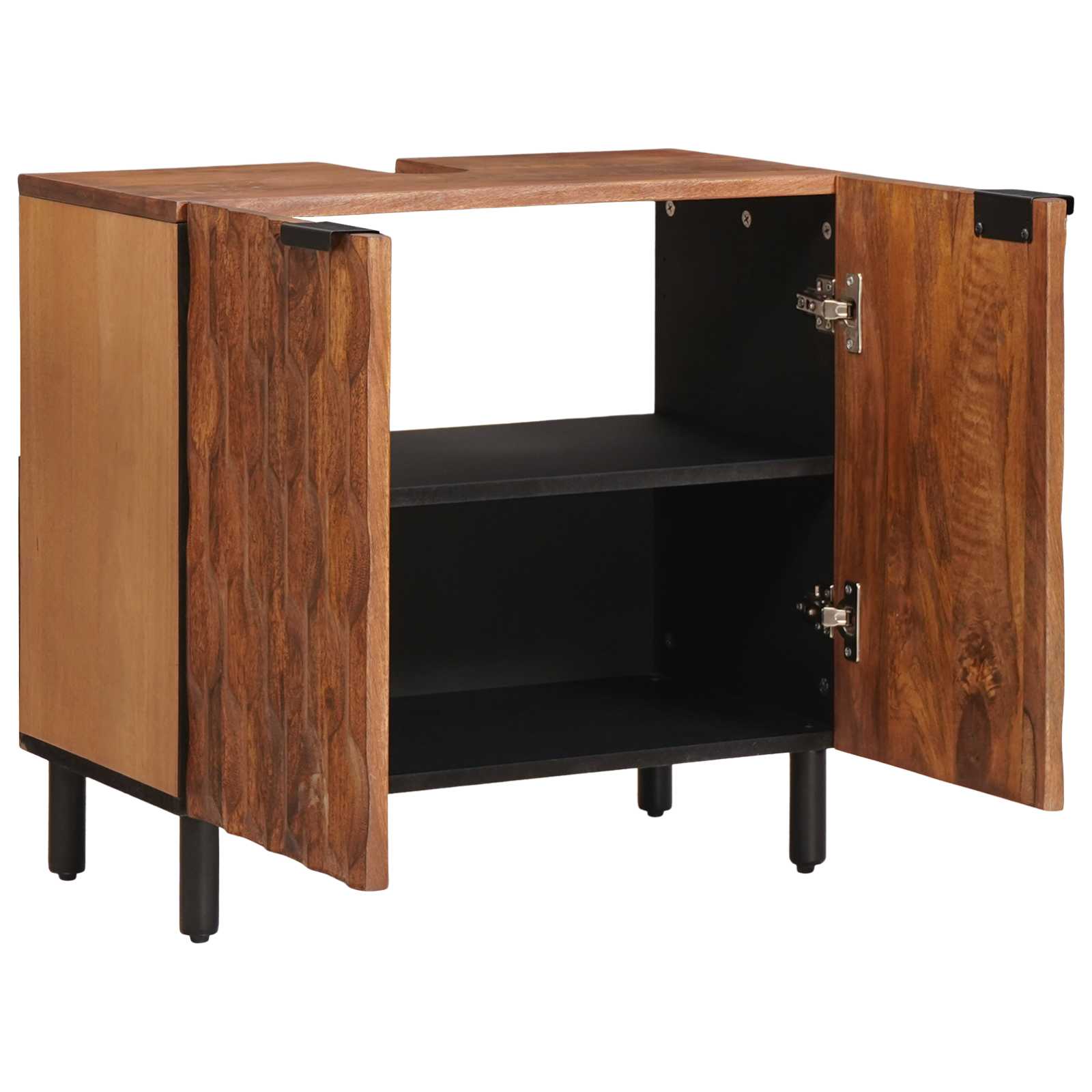 Badkamer wastafelkast Bruin 62 x 33 x 58 cm Massief Mango Hout is nu te koop bij PeponiXL, paradijselijk wonen!