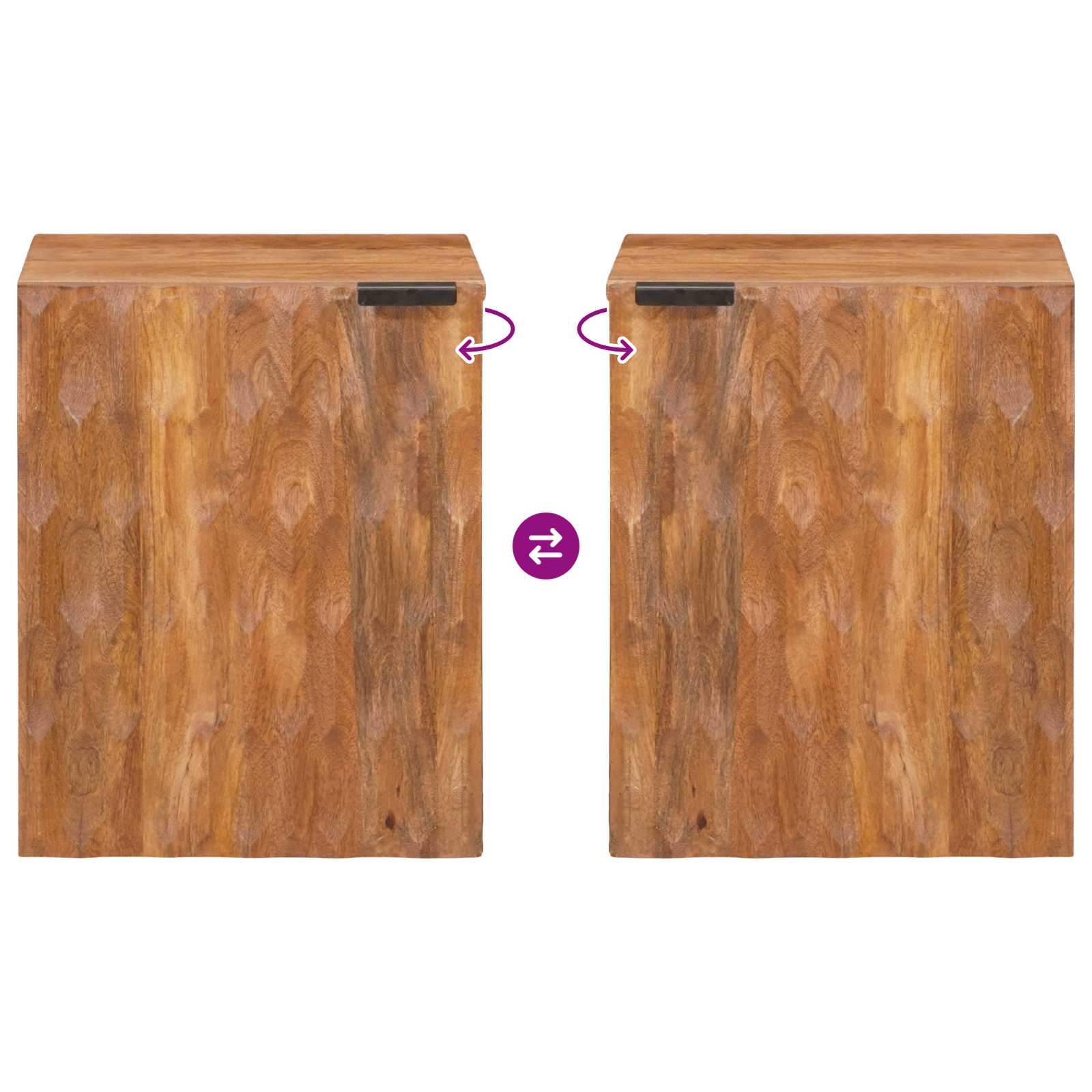 Badkamer Hangkast Bruin 38 x 33 x 48 cm Massief Mango Hout is nu te koop bij PeponiXL, paradijselijk wonen!