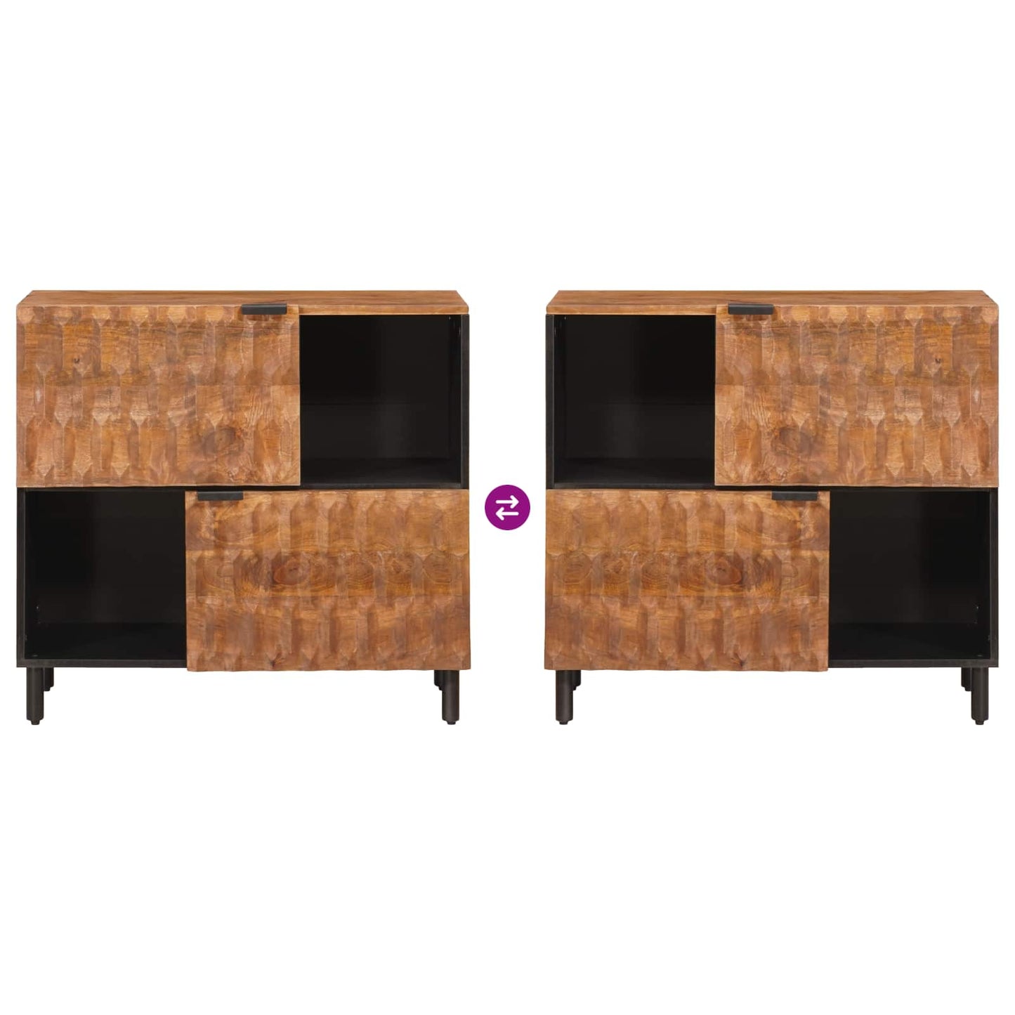 Dressoir met opslag Acacia Bruine Afwerking 80 x 33 x 75 cm is nu te koop bij PeponiXL, paradijselijk wonen!