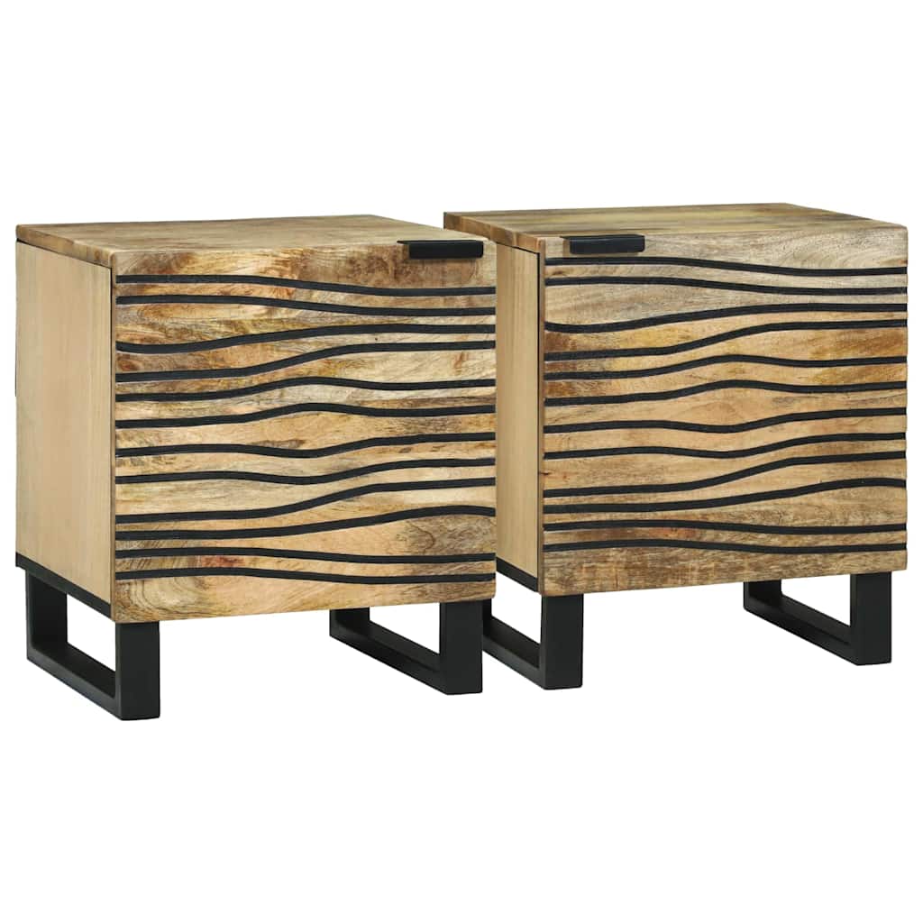 Nachtkastje 2 pcs Bruin 40 x 33 x 46 cm Massief acaciahout is nu te koop bij PeponiXL, paradijselijk wonen!