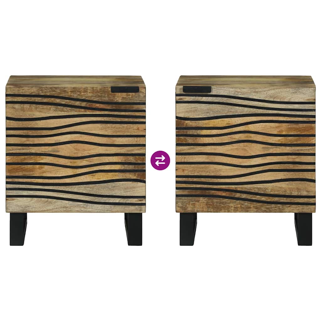 Nachtkastje 2 pcs Bruin 40 x 33 x 46 cm Massief acaciahout is nu te koop bij PeponiXL, paradijselijk wonen!