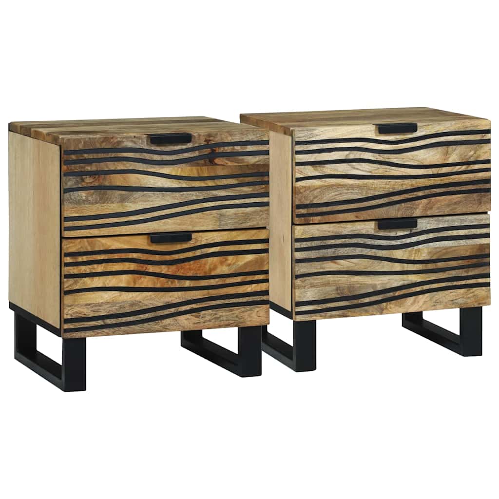 Nachtkastje 2 pcs Bruin 40 x 33 x 46 cm Massief acaciahout is nu te koop bij PeponiXL, paradijselijk wonen!