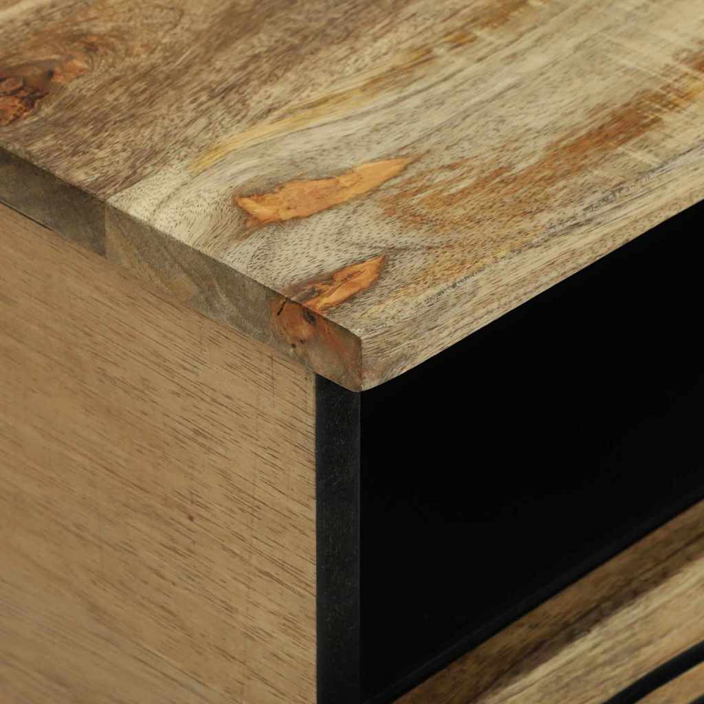 Salontafel Bruin en zwart 80 x 54 x 40 cm Massief acaciahout is nu te koop bij PeponiXL, paradijselijk wonen!